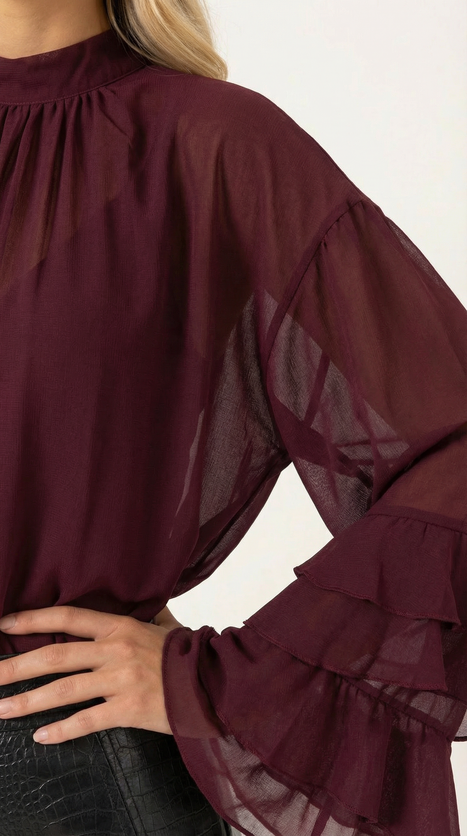 Blusa Alma con Mangas de Volantes en Capas