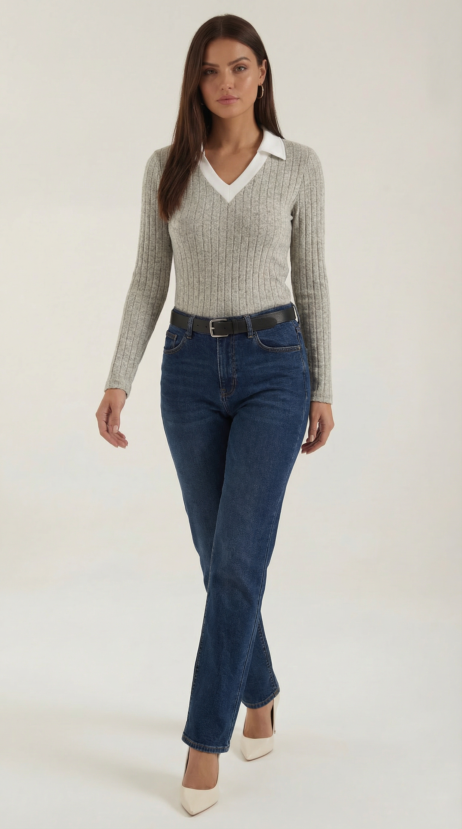 Jersey Althea de Punto con Escote en V