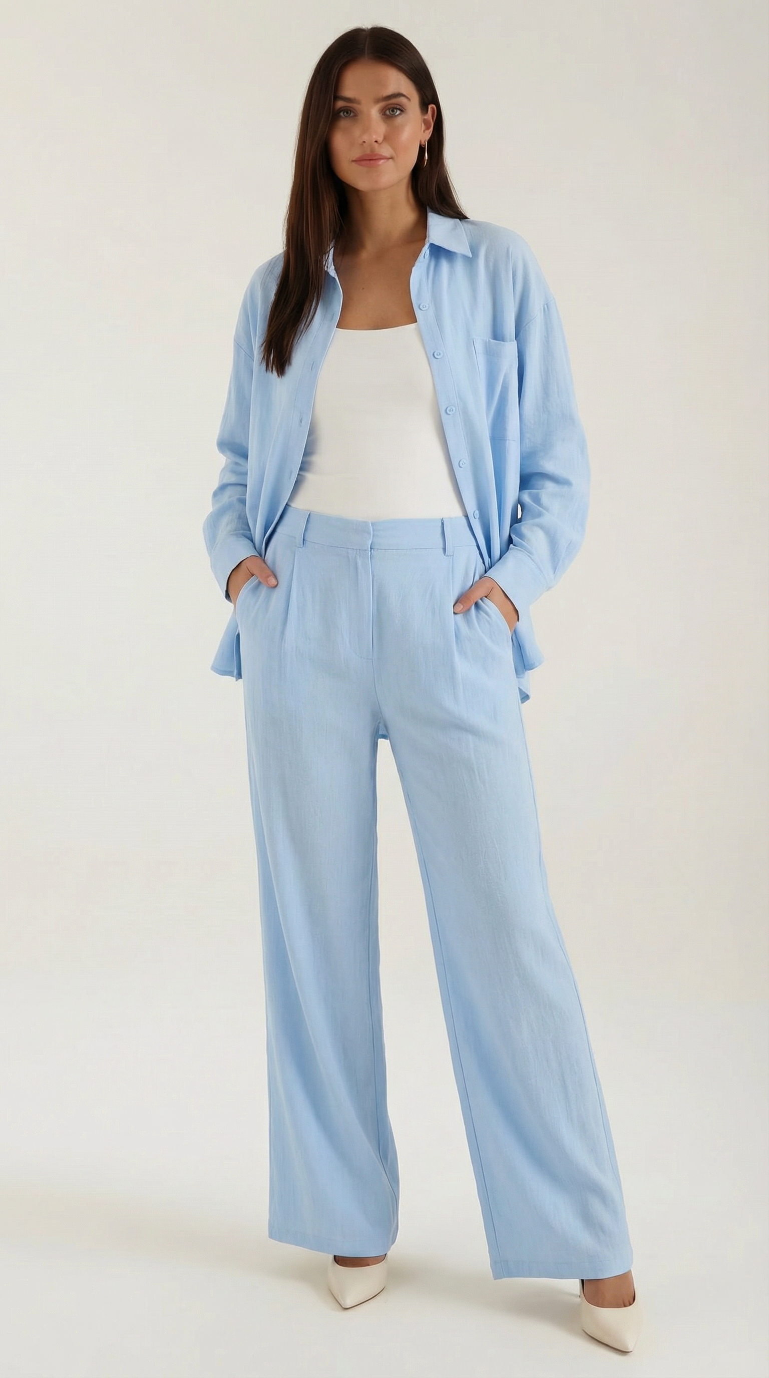 Conjunto Amber de Algodón con Sobrecamisa y Pantalón