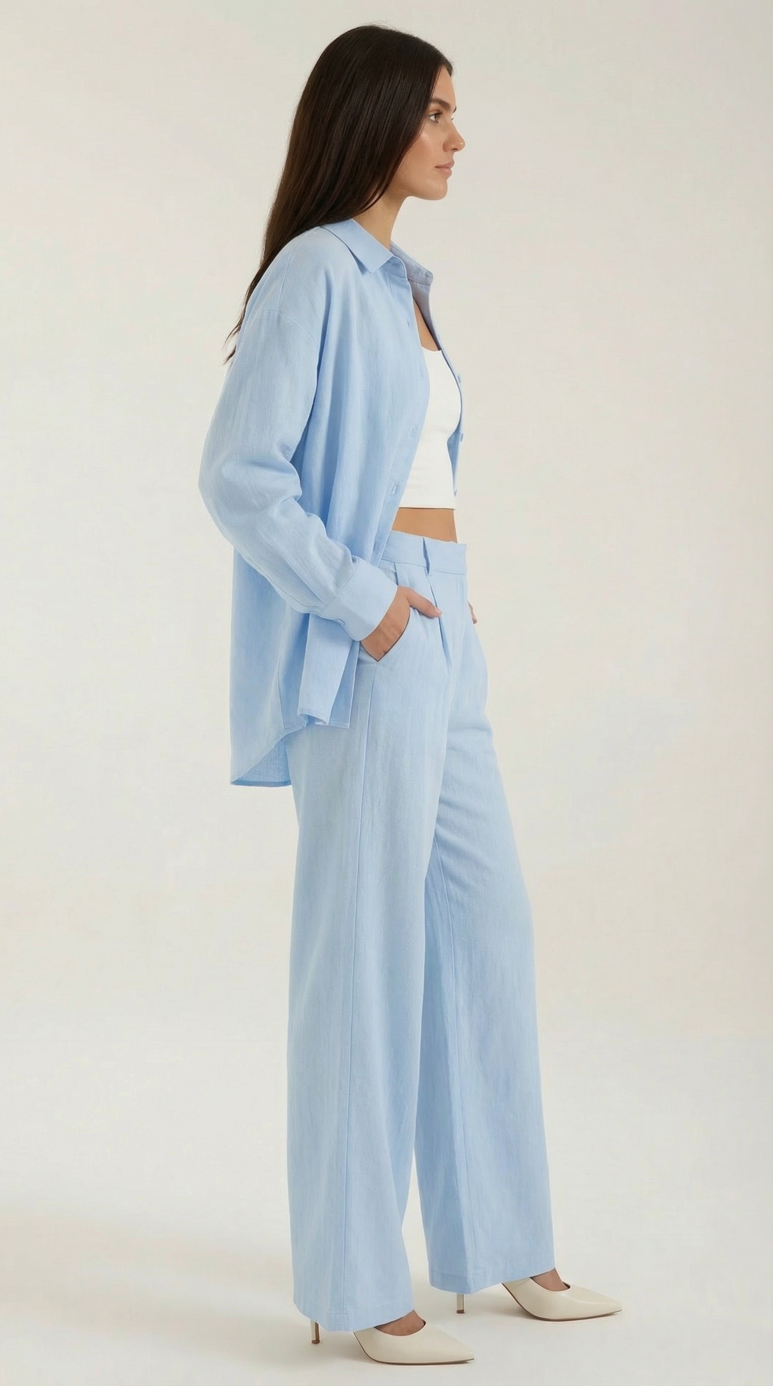 Conjunto Amber de Algodón con Sobrecamisa y Pantalón