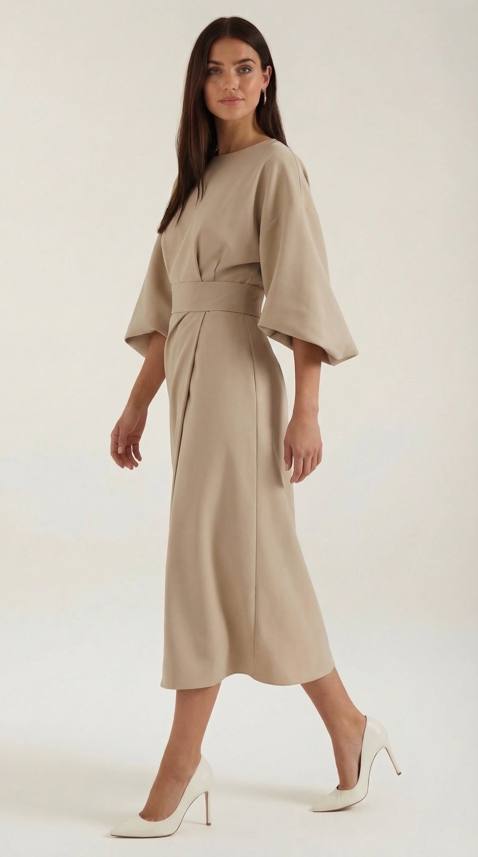 Vestido Midi Ana con Mangas Globo