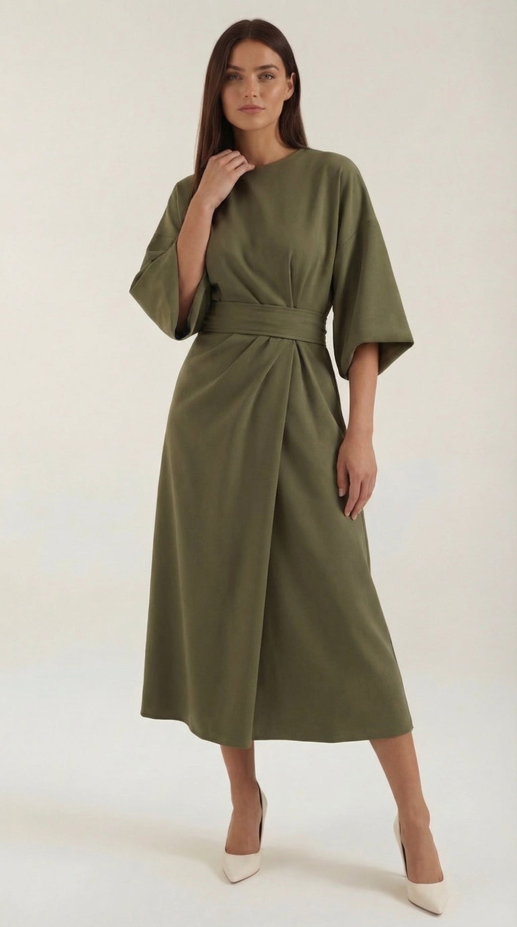 Vestido Midi Ana con Mangas Globo