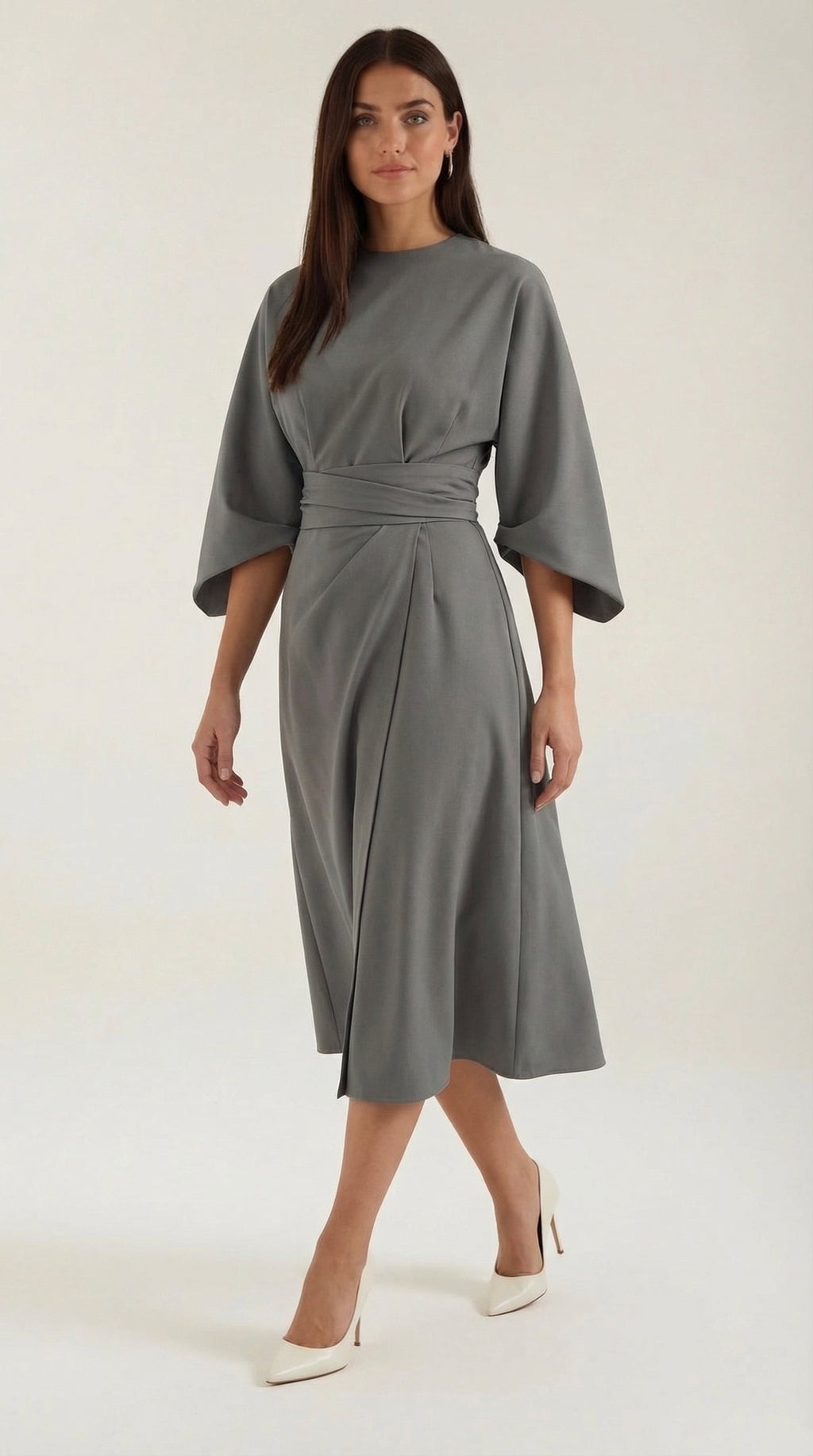 Vestido Midi Ana con Mangas Globo
