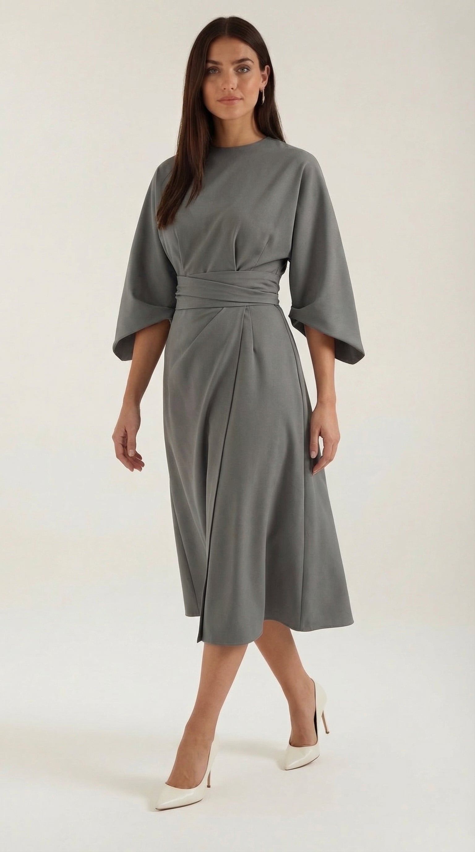 Vestido Midi Ana con Mangas Globo