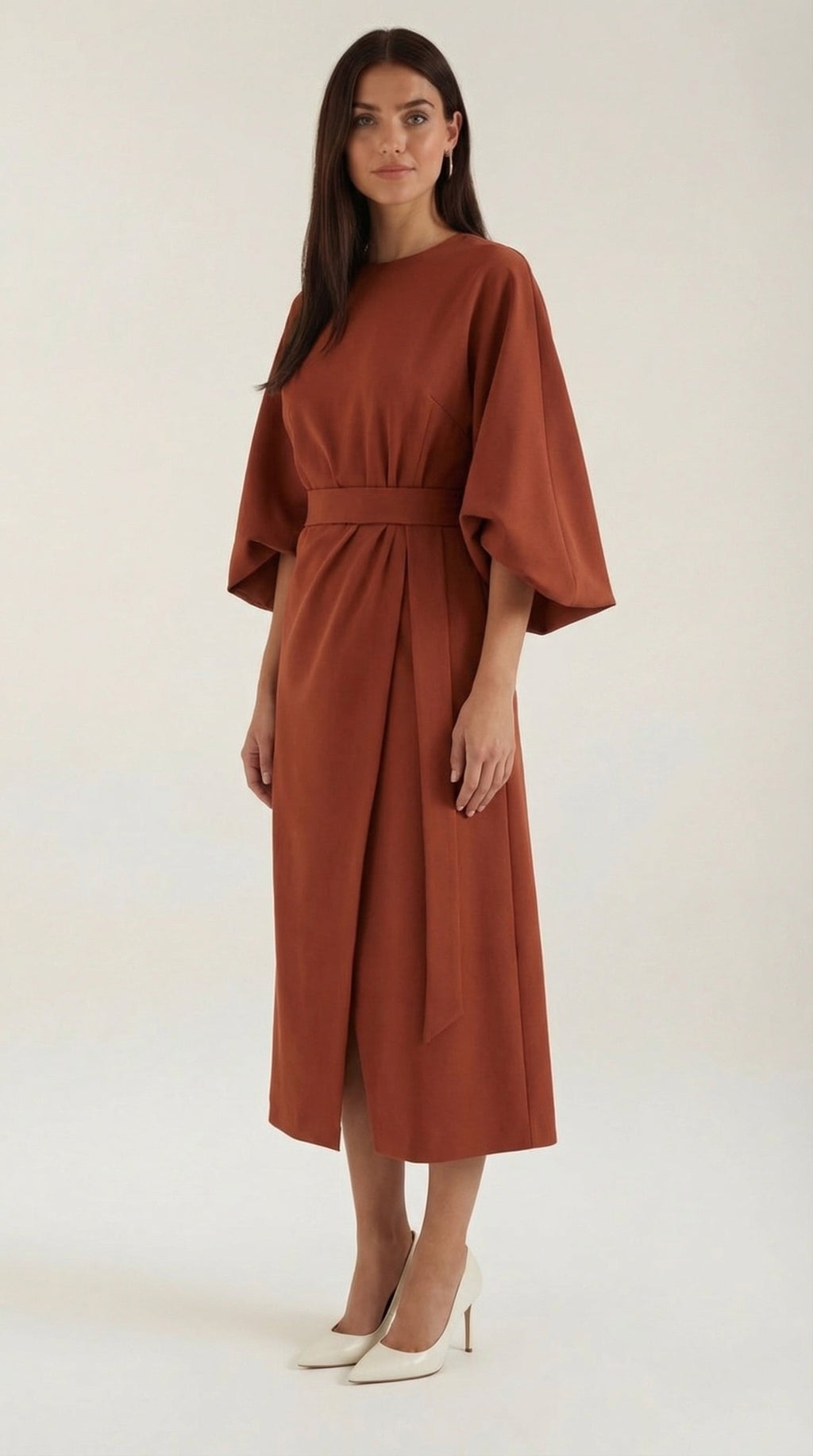 Vestido Midi Ana con Mangas Globo