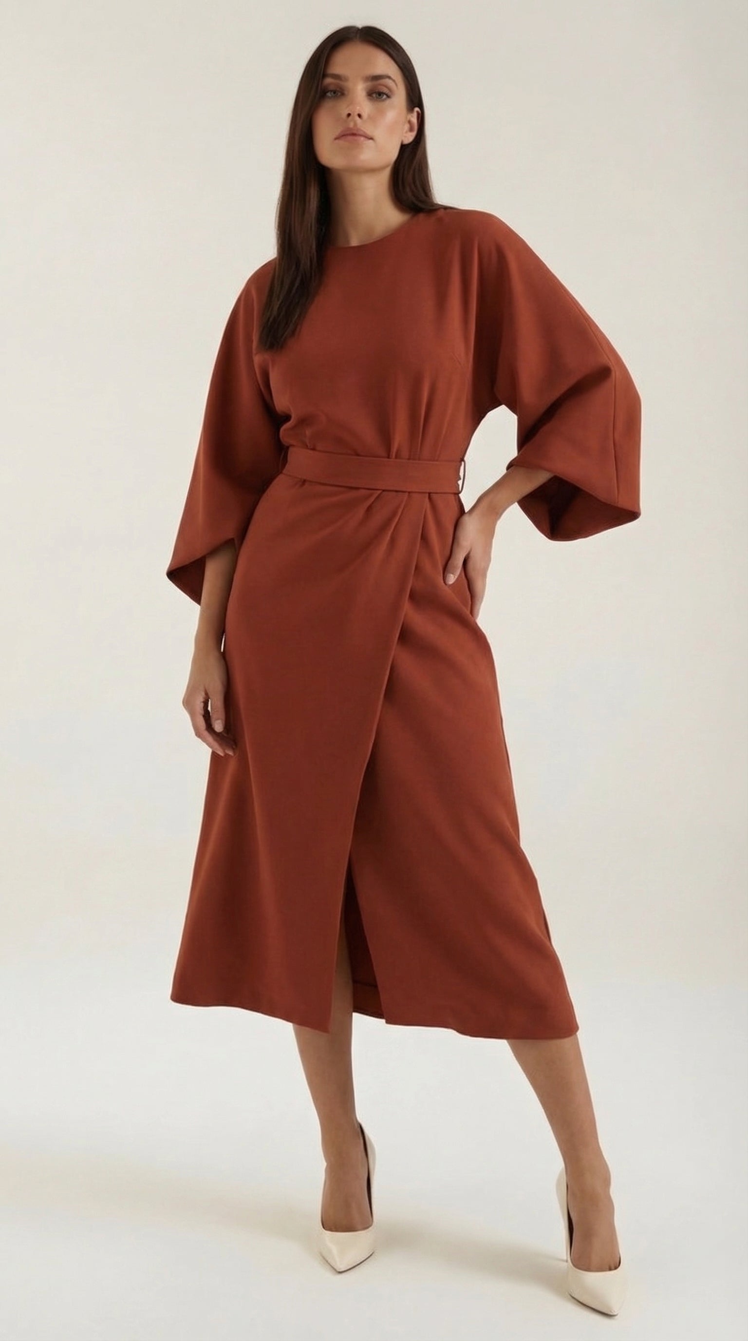 Vestido Midi Ana con Mangas Globo