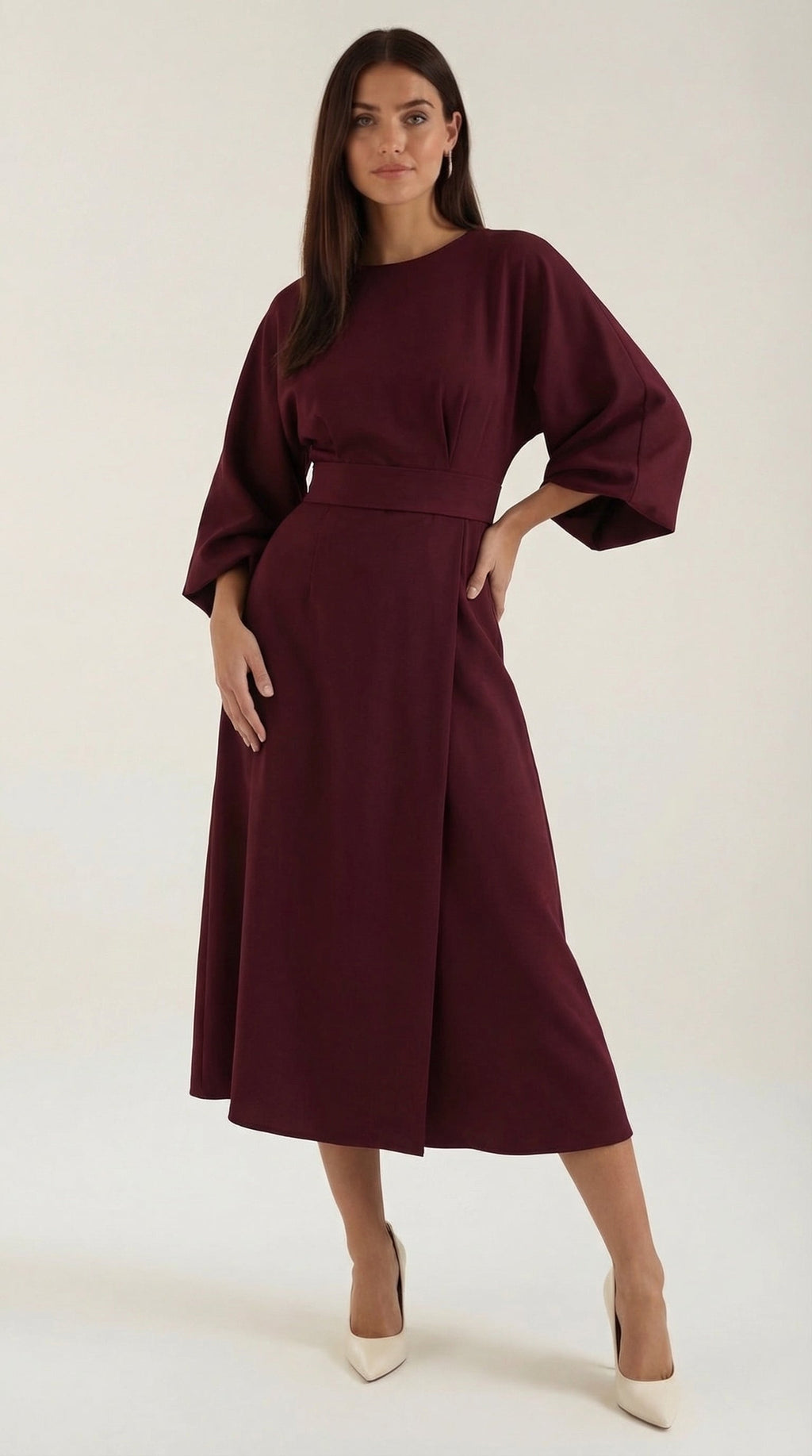 Vestido Midi Ana con Mangas Globo