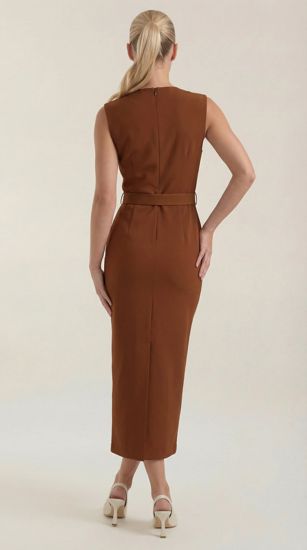 Vestido Midi Arlene con Botones Dorados