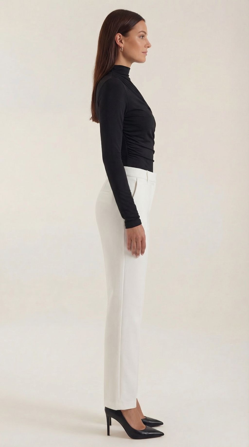 Top Audrey de Manga Larga con Cuello Alto