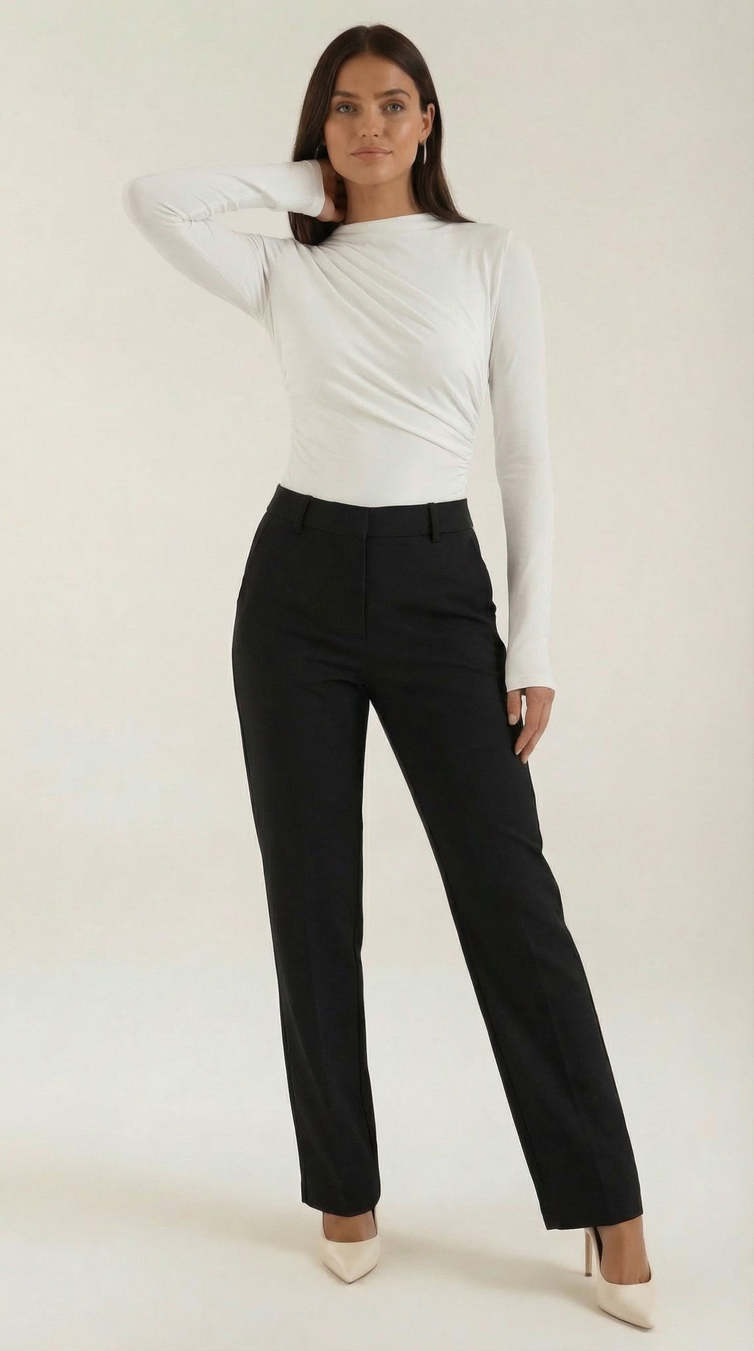 Top Audrey de Manga Larga con Cuello Alto