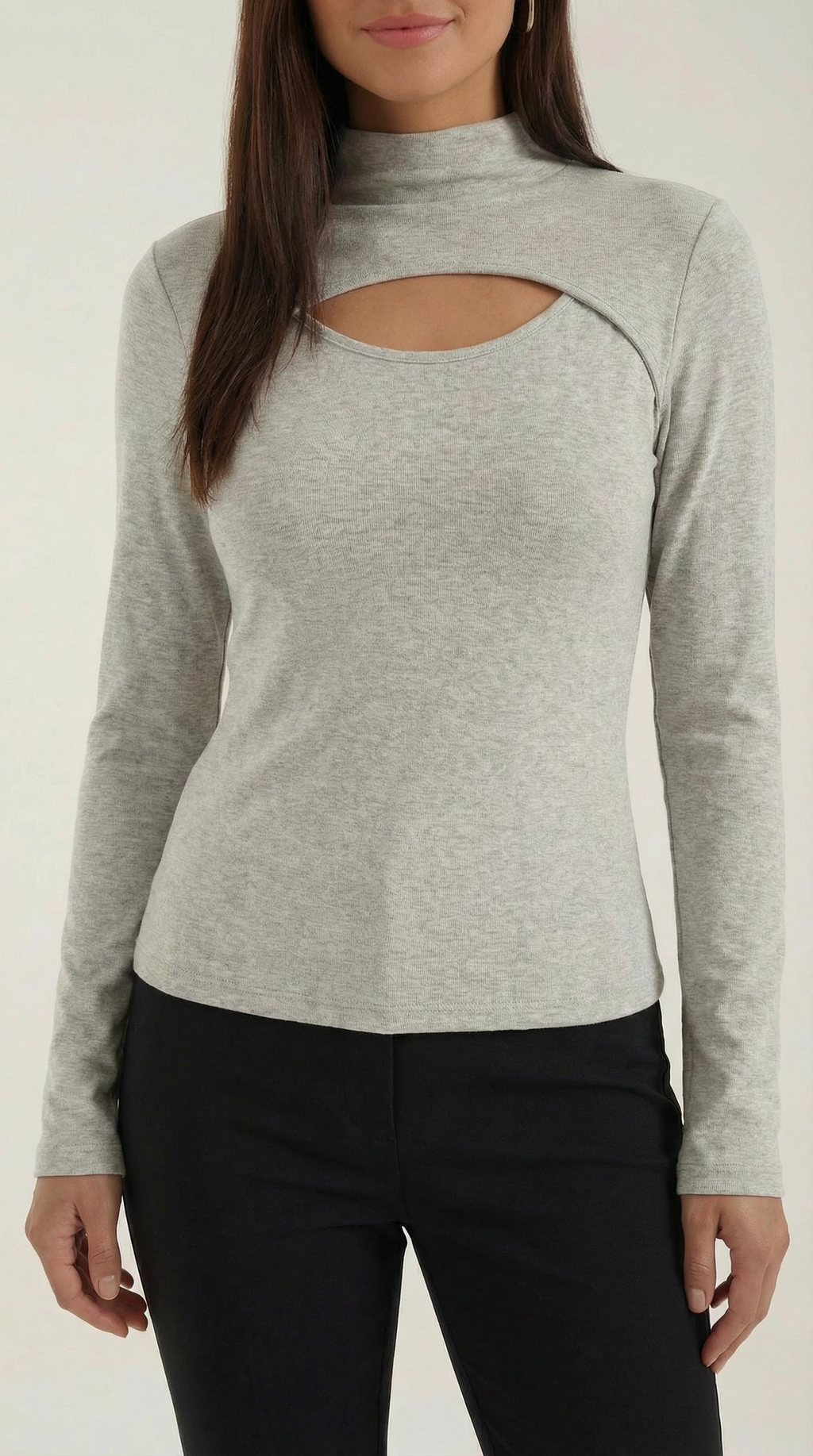 Top Barbara de Manga Larga con Cuello Alto