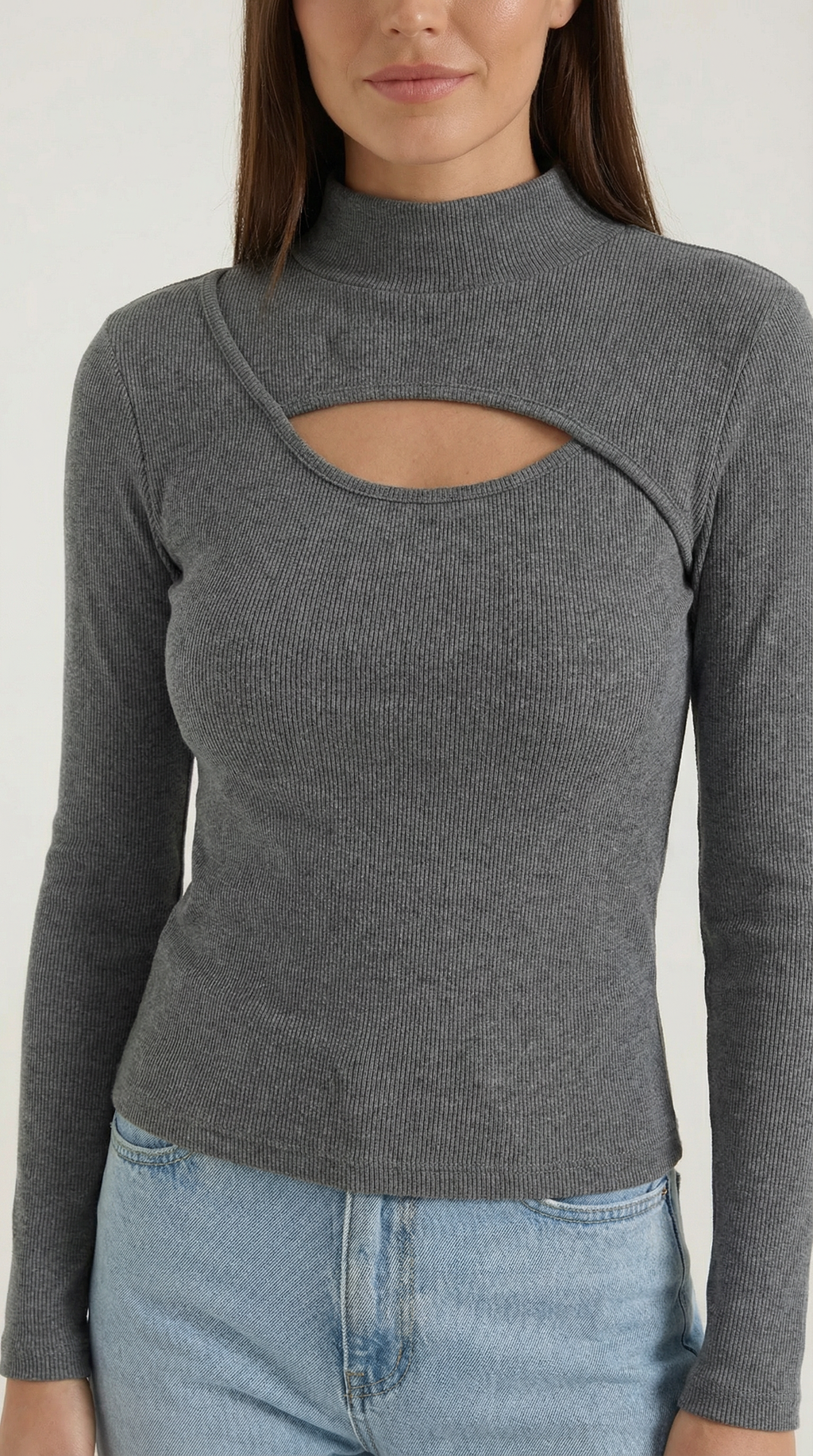 Top Barbara de Manga Larga con Cuello Alto