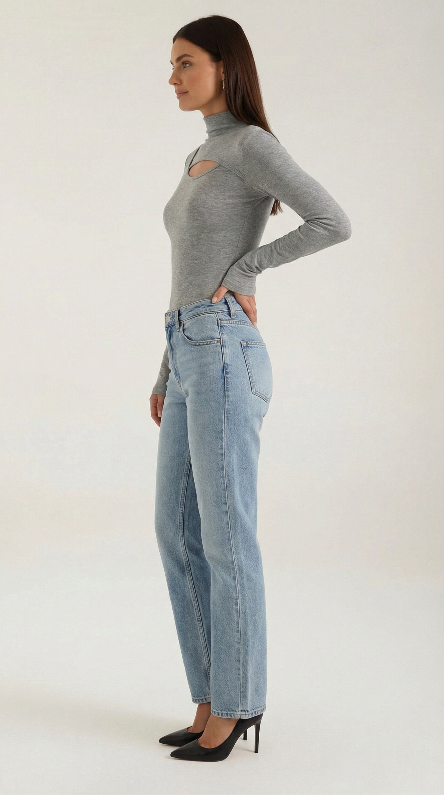 Top Barbara de Manga Larga con Cuello Alto