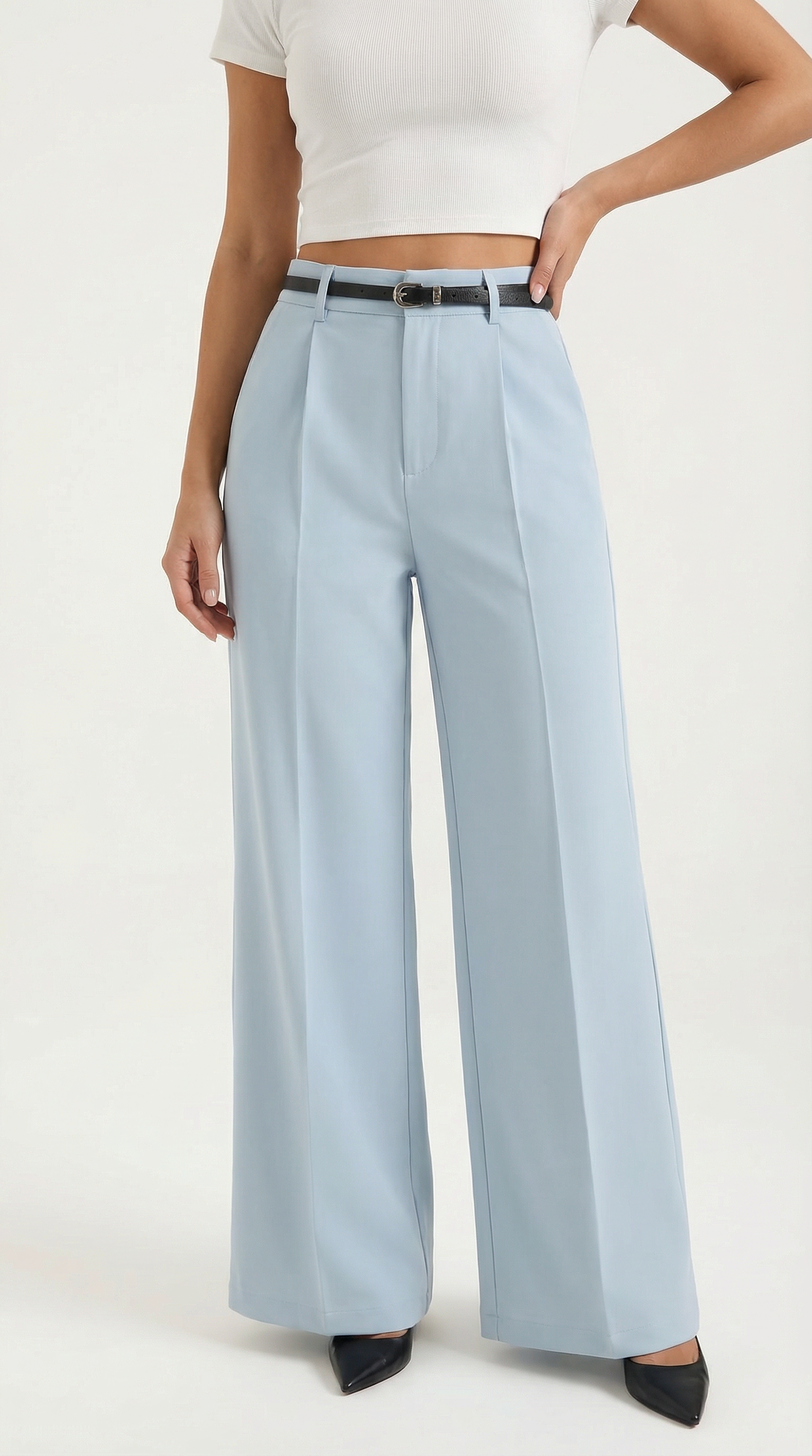 Pantalón Bertha de Pierna Ancha y Tiro Alto