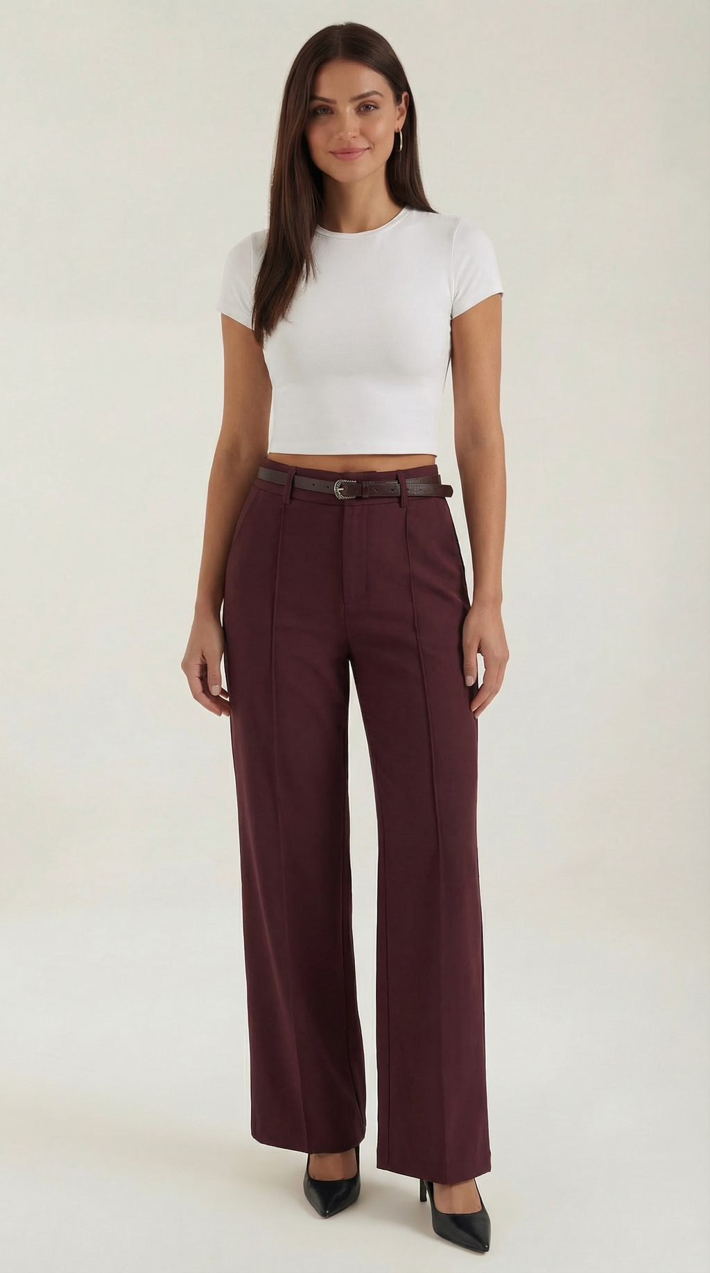 Pantalón Bertha de Pierna Ancha y Tiro Alto