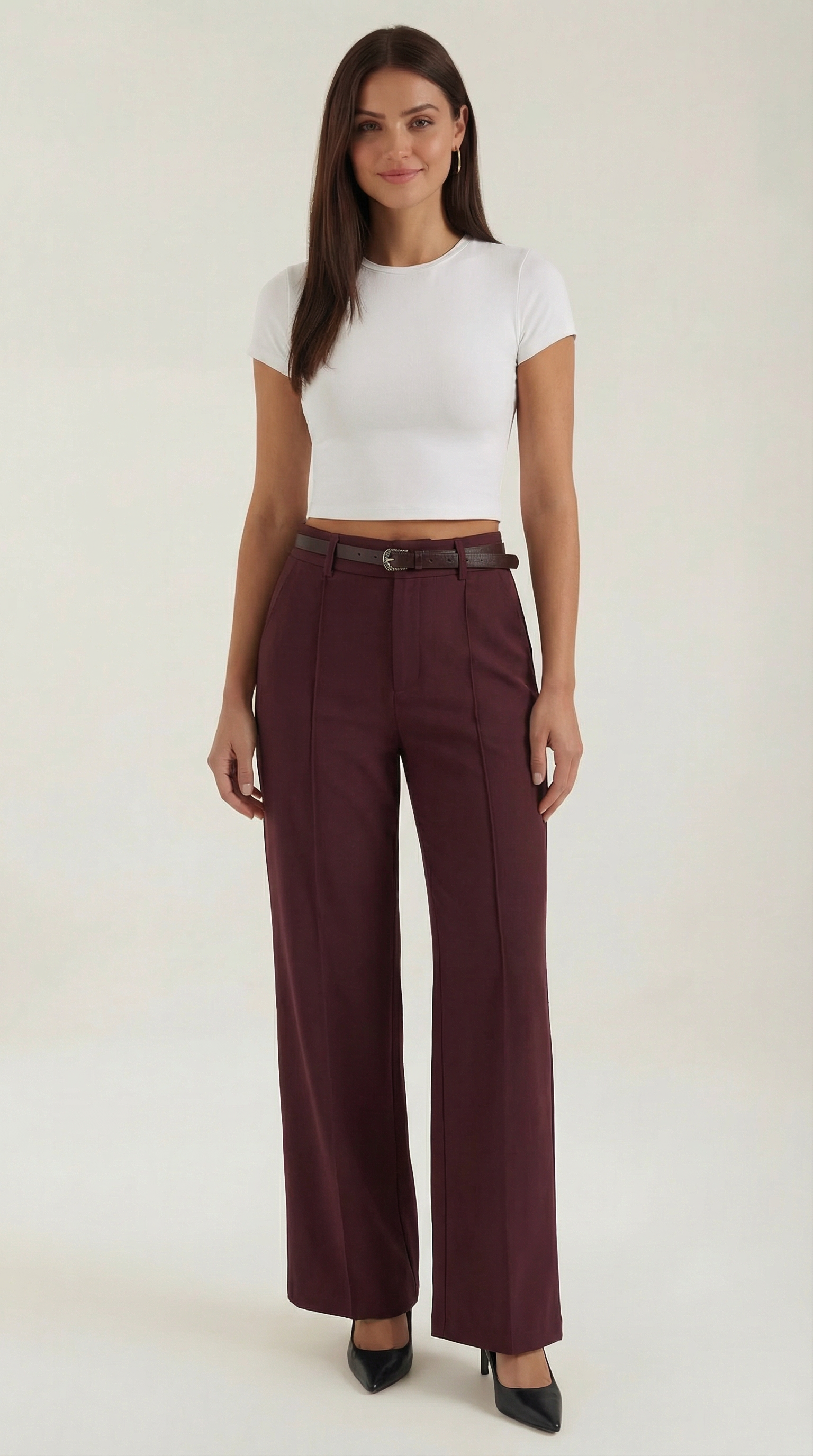 Pantalón Bertha de Pierna Ancha y Tiro Alto
