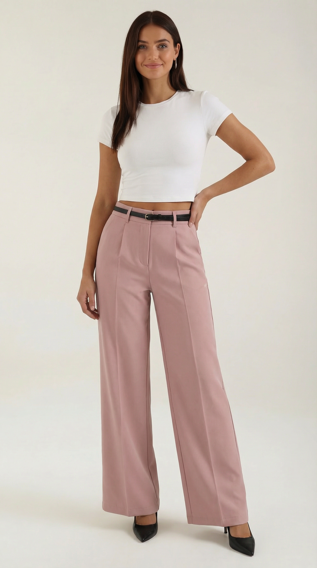 Pantalón Bertha de Pierna Ancha y Tiro Alto