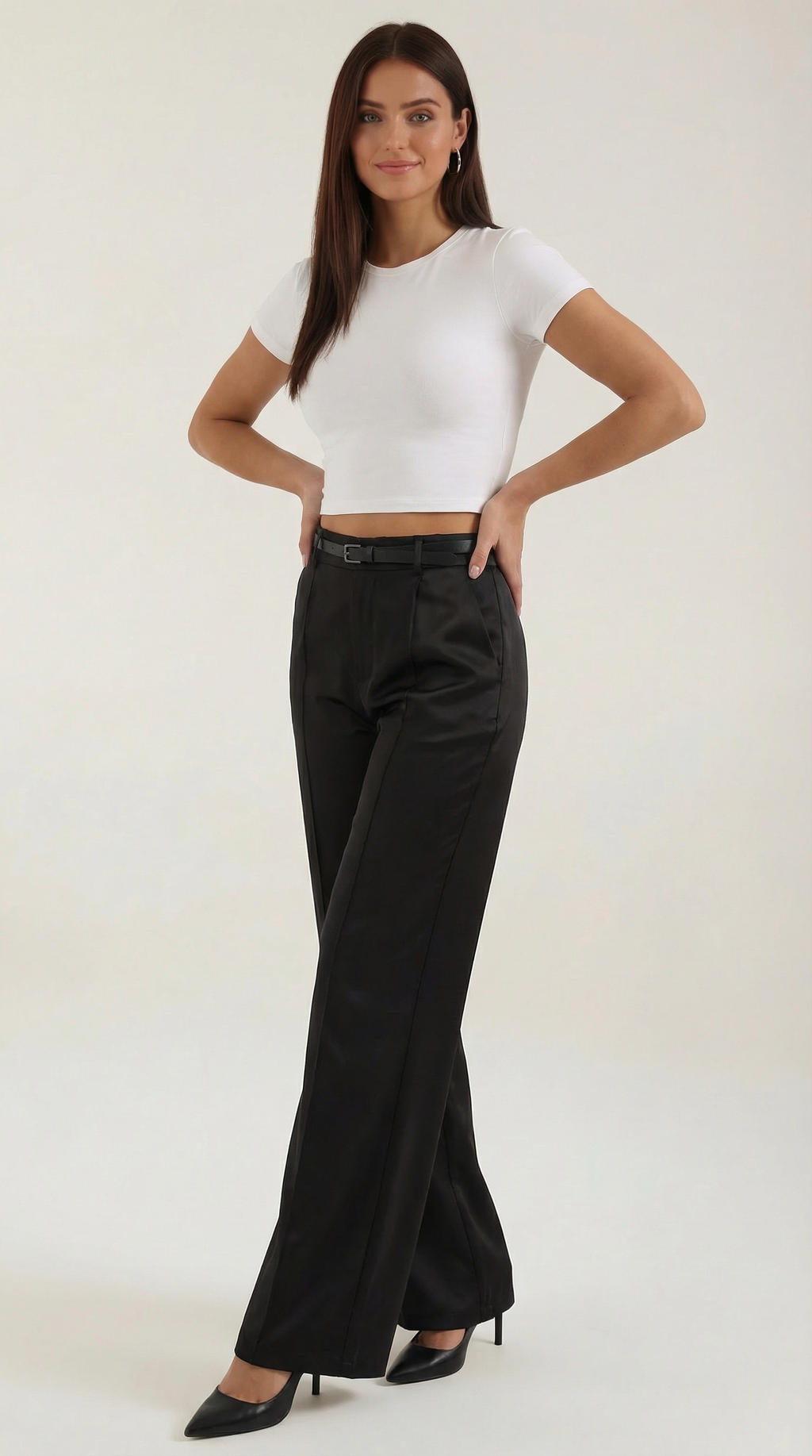 Pantalón Bertha de Pierna Ancha y Tiro Alto