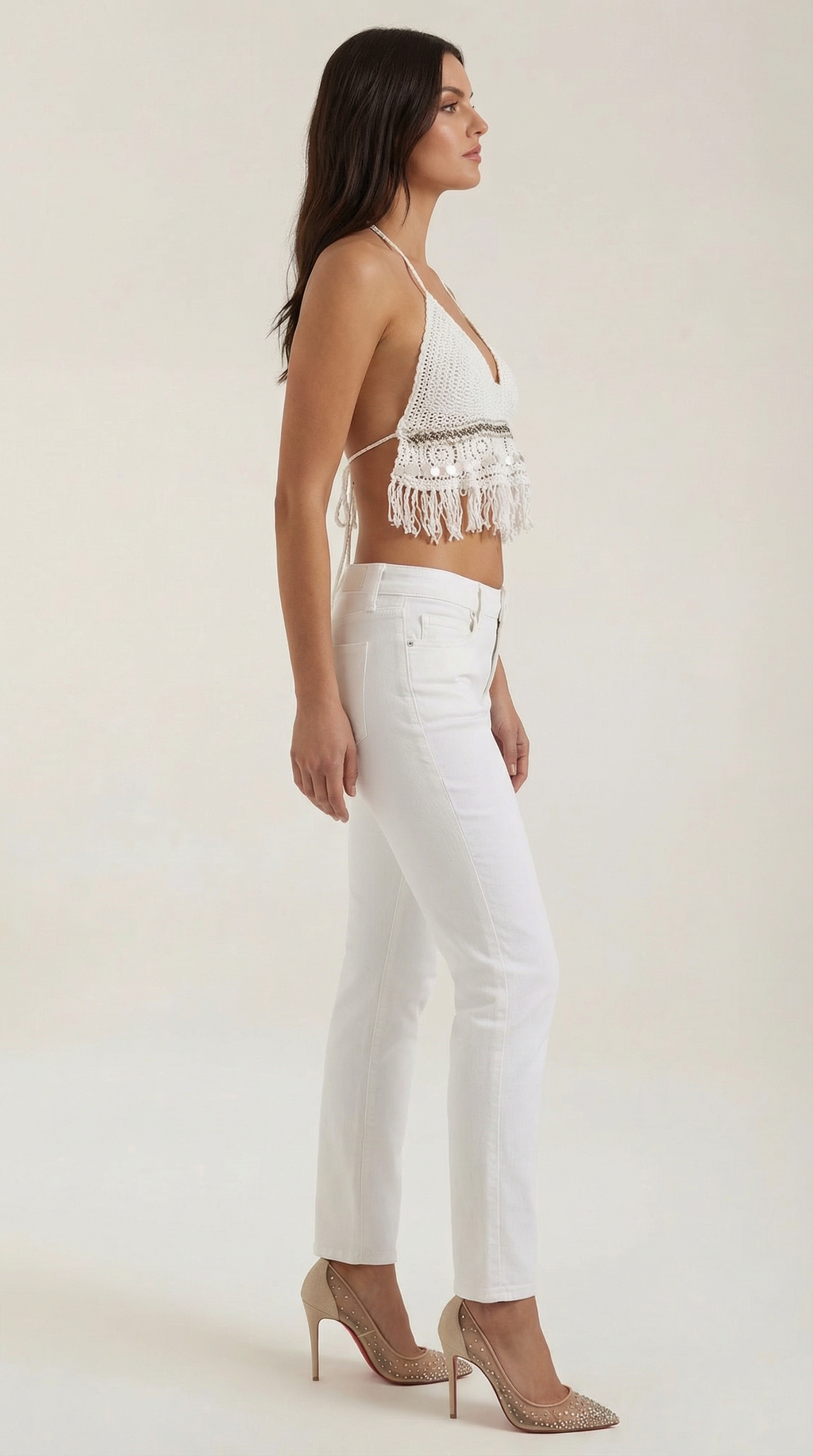 Top Brandy de Crochet con Escote en V Pronunciado
