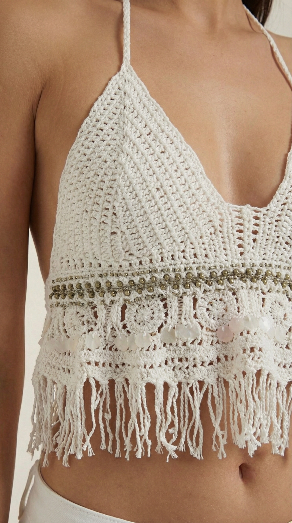 Top Brandy de Crochet con Escote en V Pronunciado