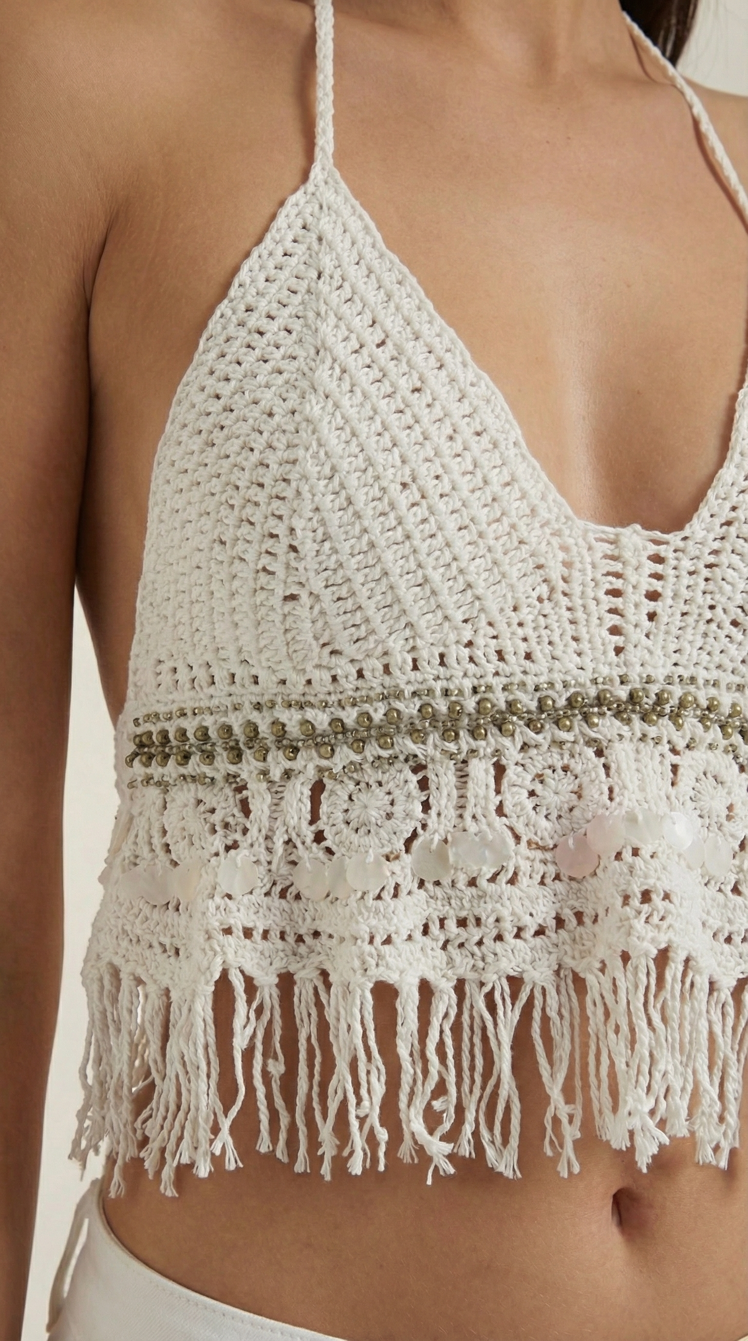Top Brandy de Crochet con Escote en V Pronunciado