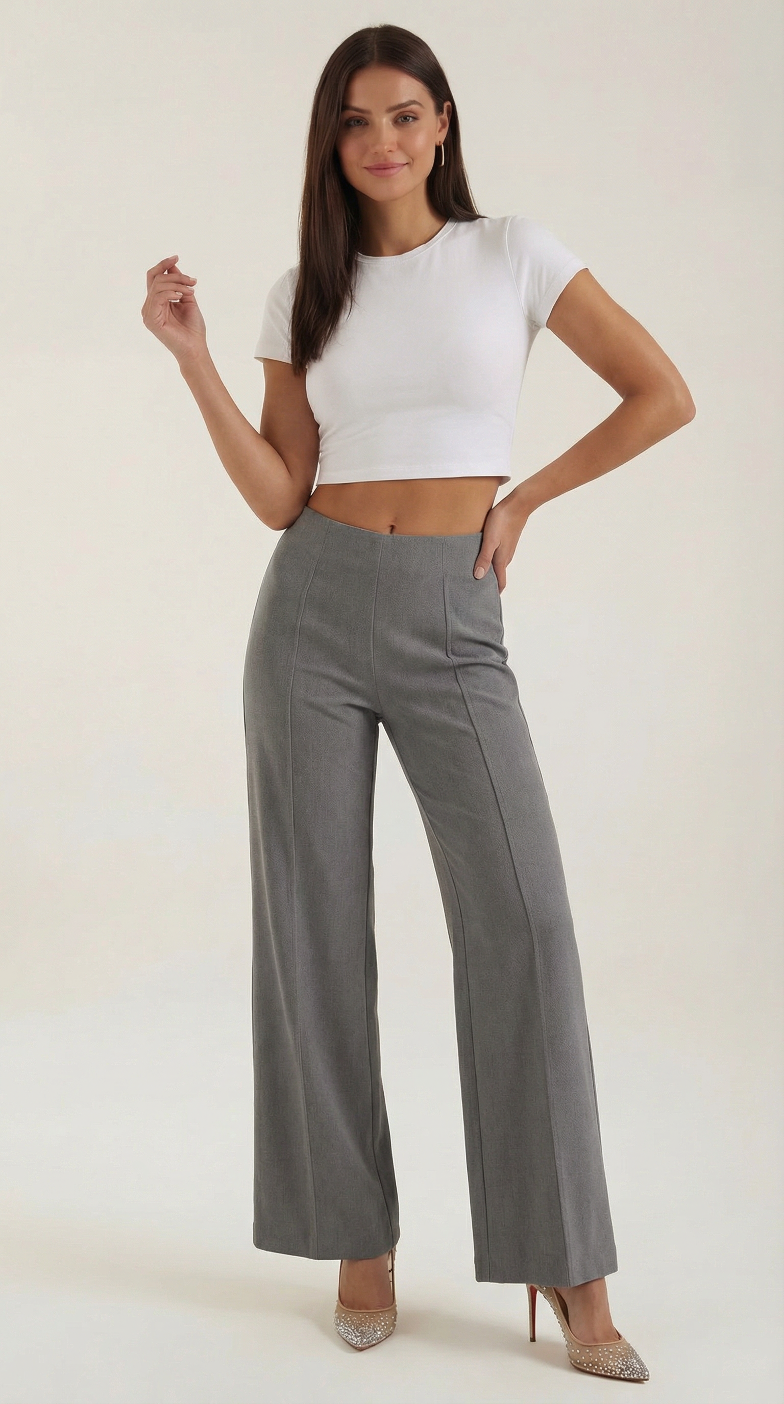 Pantalón Brooke de Pierna Ancha y Tiro Muy Alto