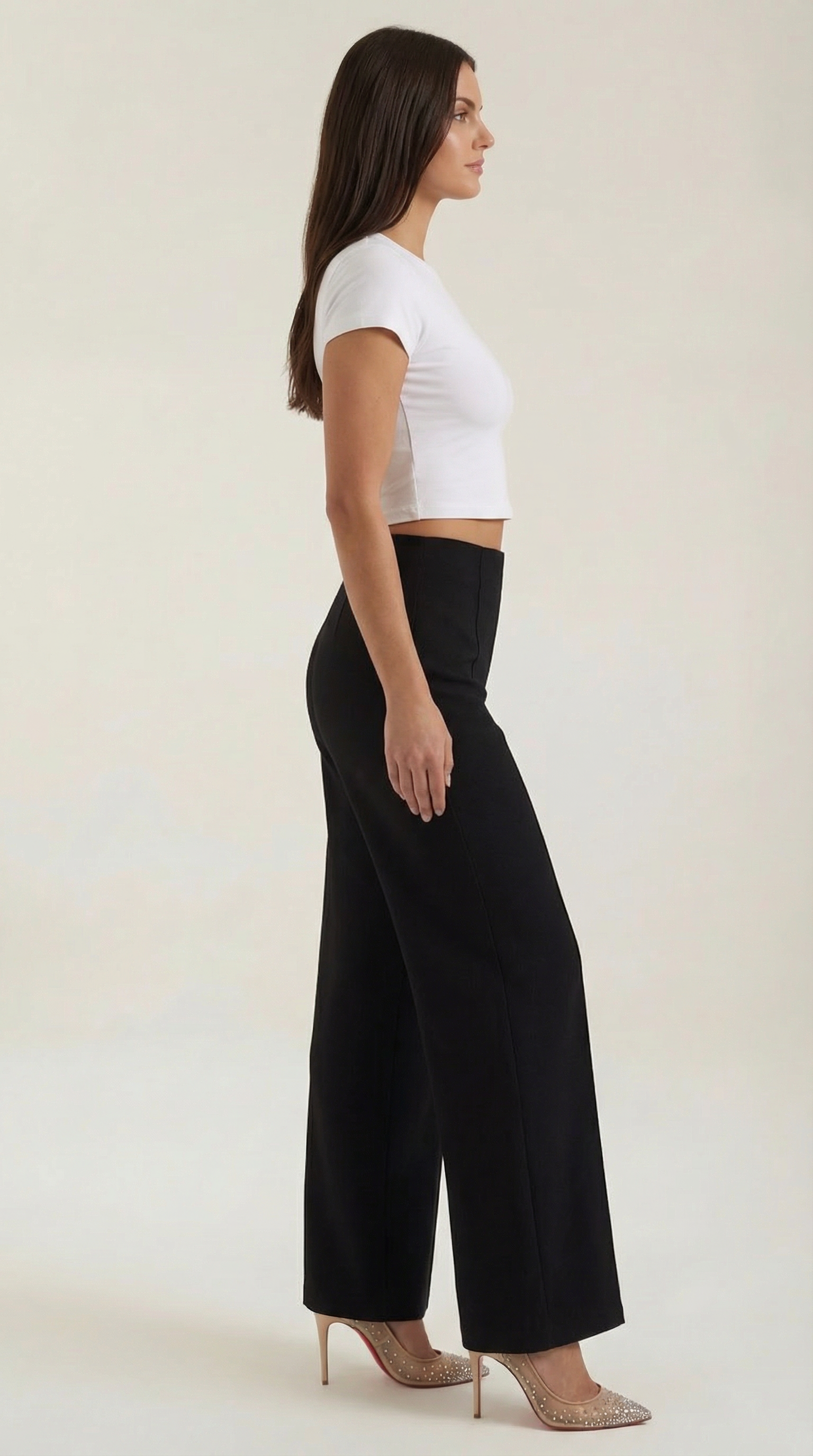 Pantalón Brooke de Pierna Ancha y Tiro Muy Alto