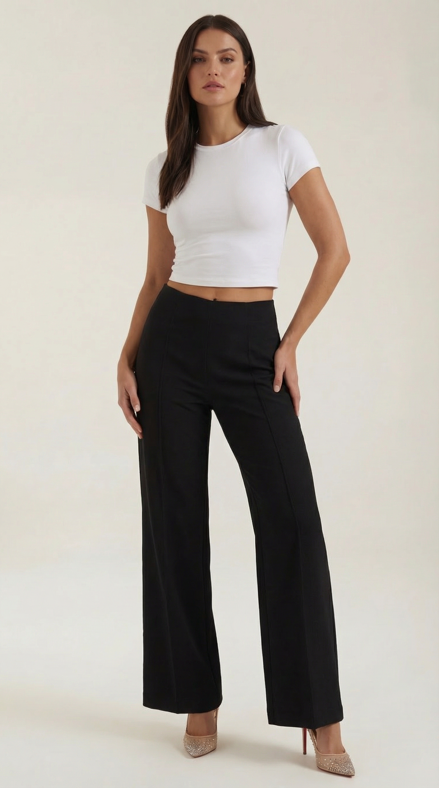 Pantalón Brooke de Pierna Ancha y Tiro Muy Alto