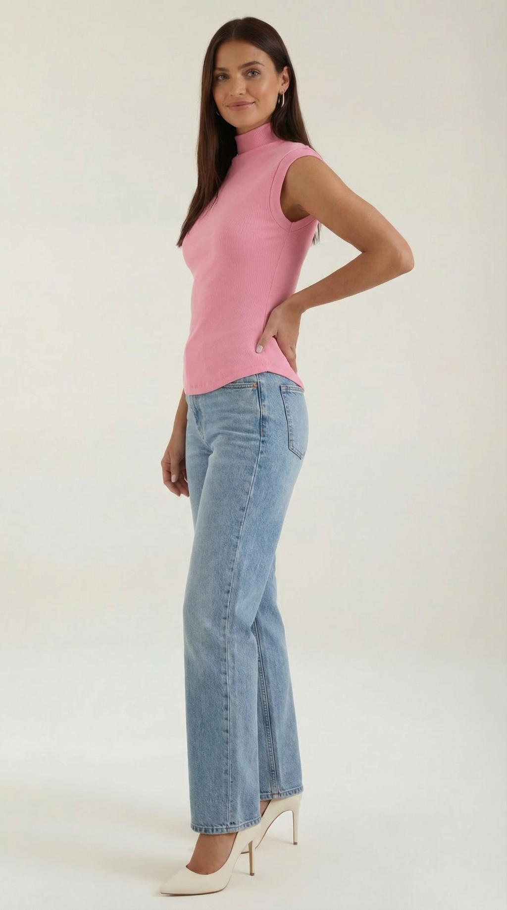 Top Cassandra de Punto Canalé con Cuello Alto