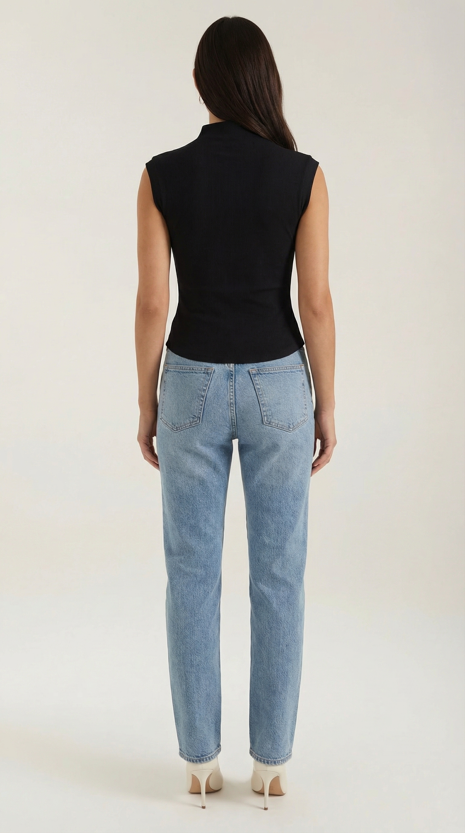 Top Cassandra de Punto Canalé con Cuello Alto