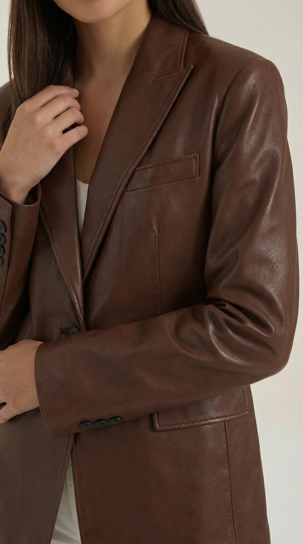 Blazer Oversize Catherine de Efecto Piel