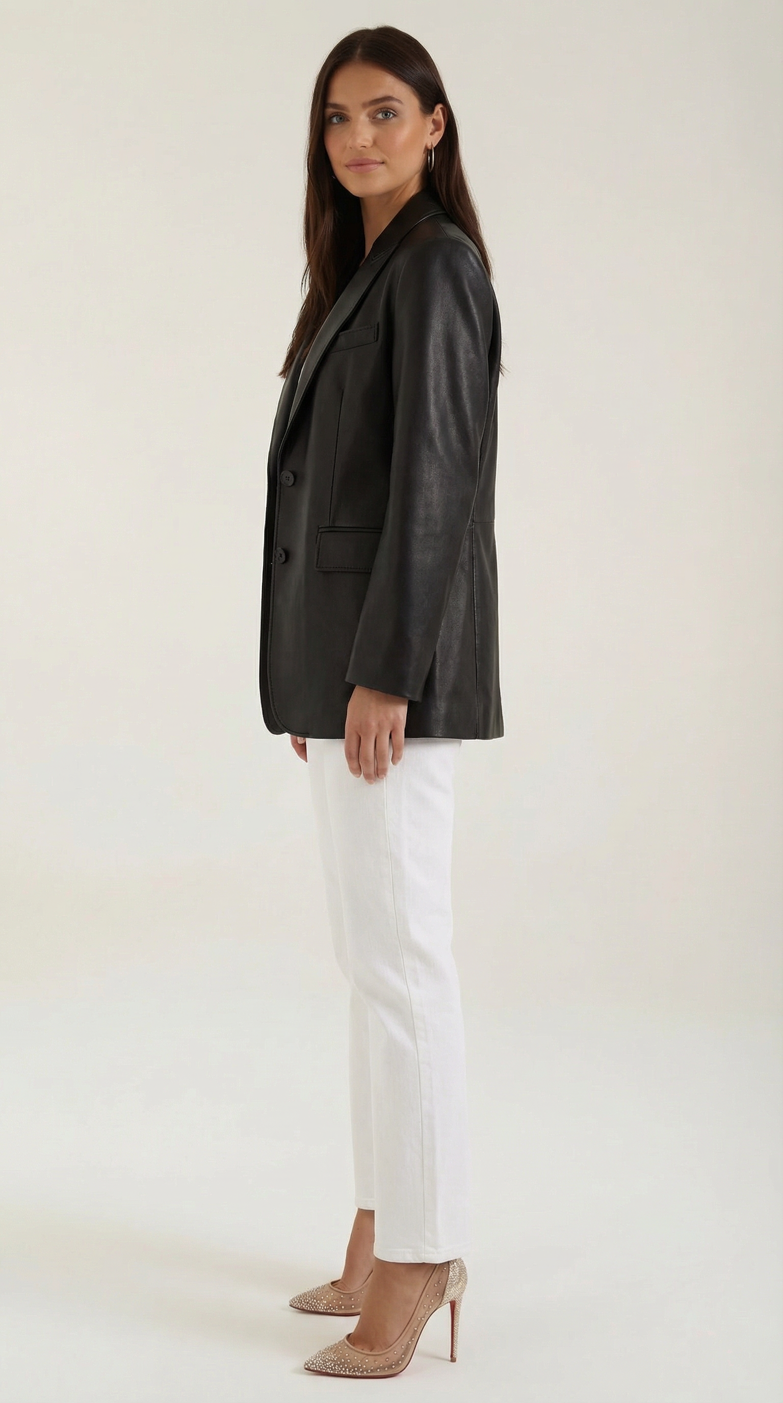Blazer Oversize Catherine de Efecto Piel