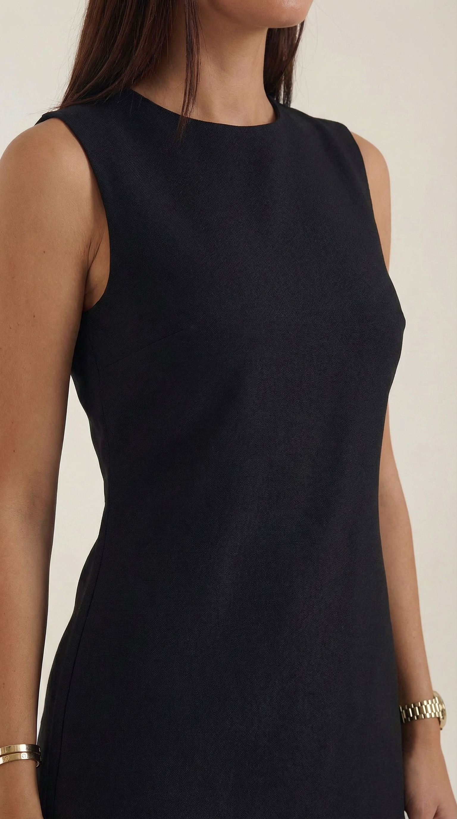 Vestido Mini Celine Sin Mangas de Corte A