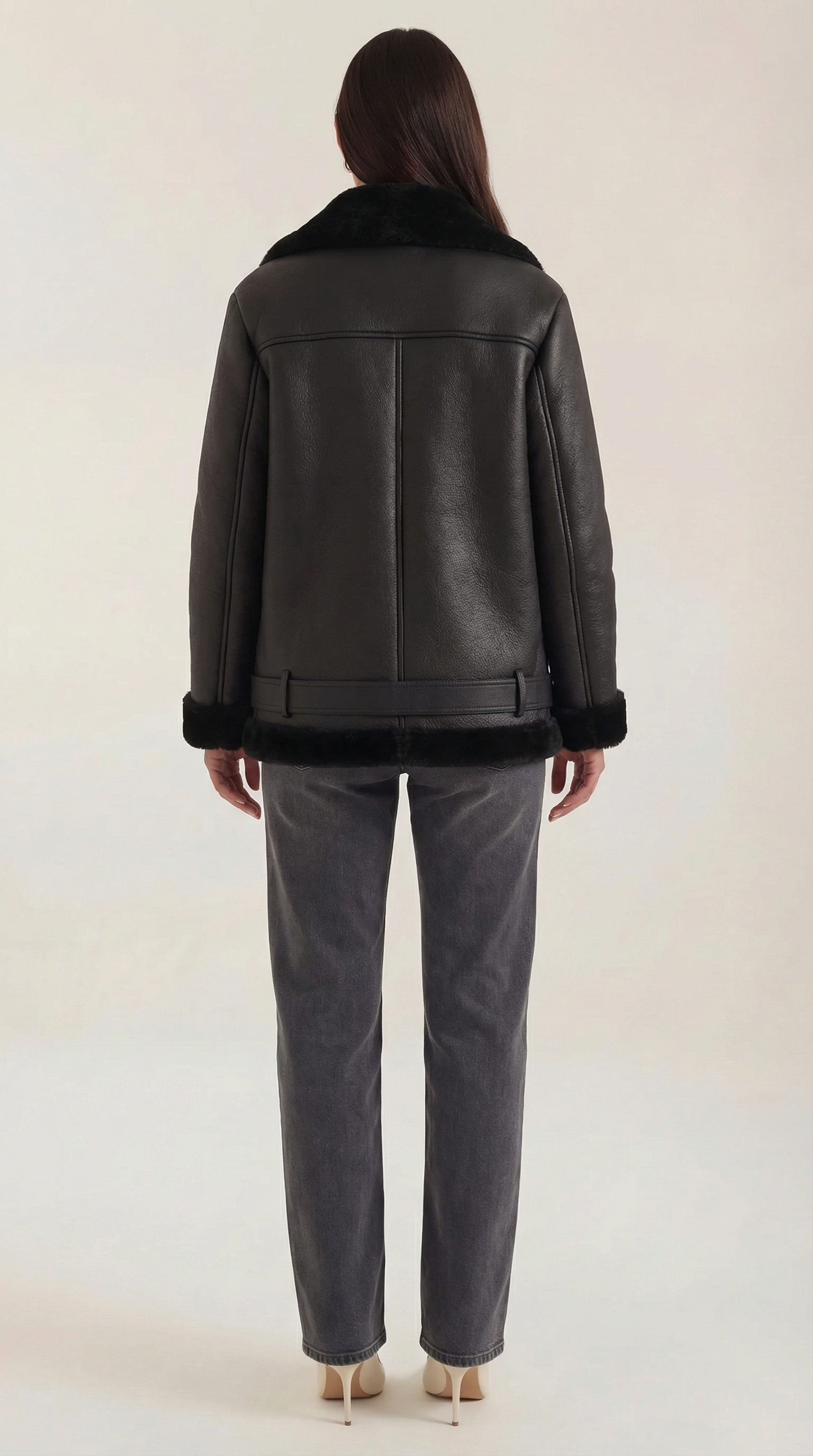 Chaqueta Biker Christine con Cuello de Borreguito