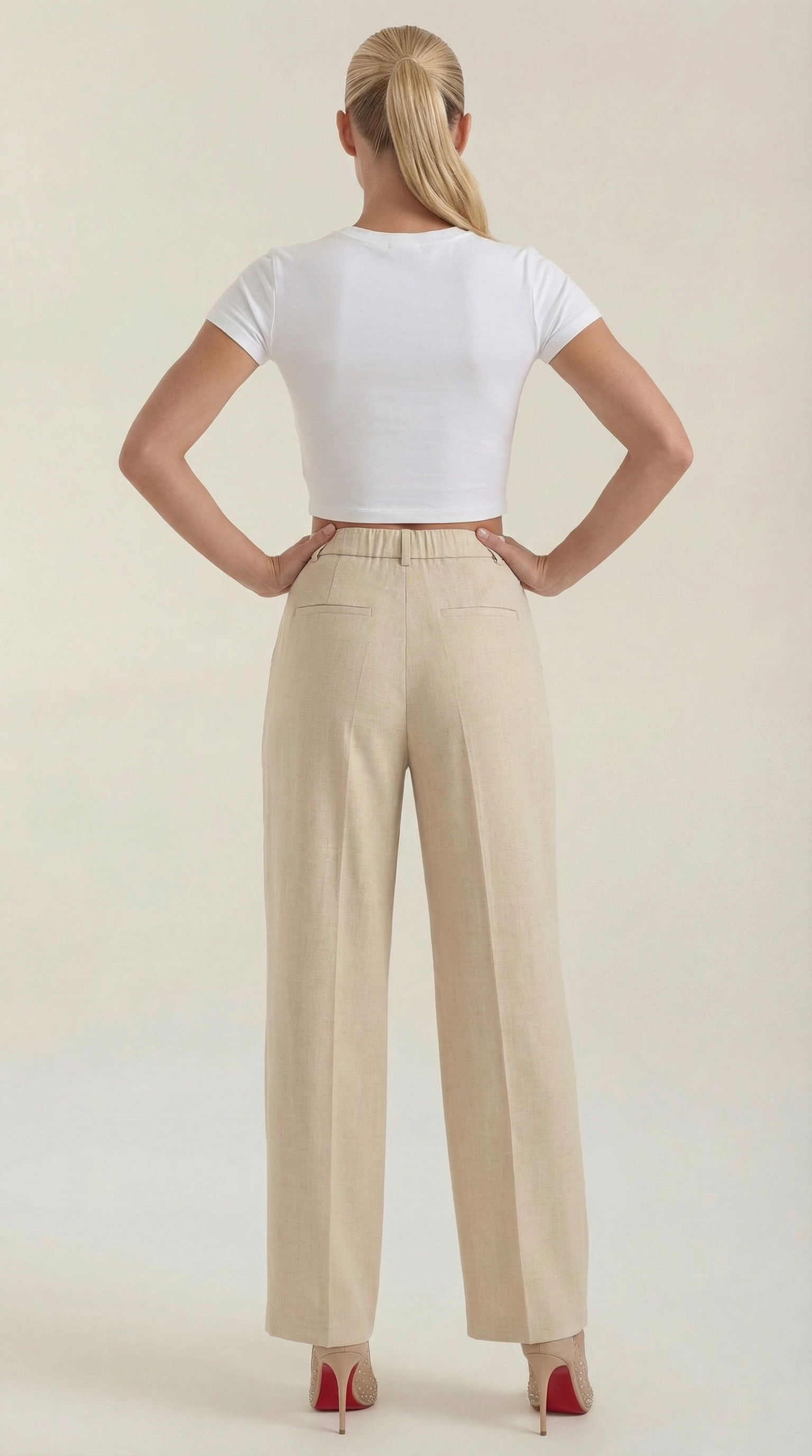 Pantalón Ancho Courtney de Mezcla de Lino