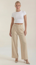 Pantalón Ancho Courtney de Mezcla de Lino