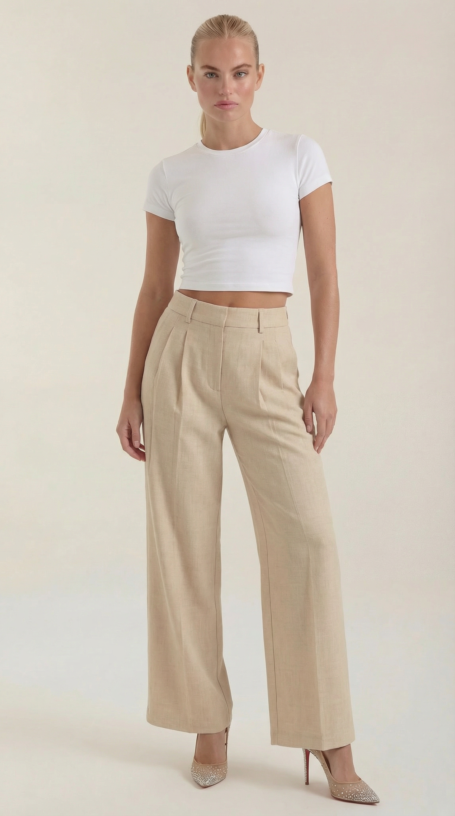 Pantalón Ancho Courtney de Mezcla de Lino