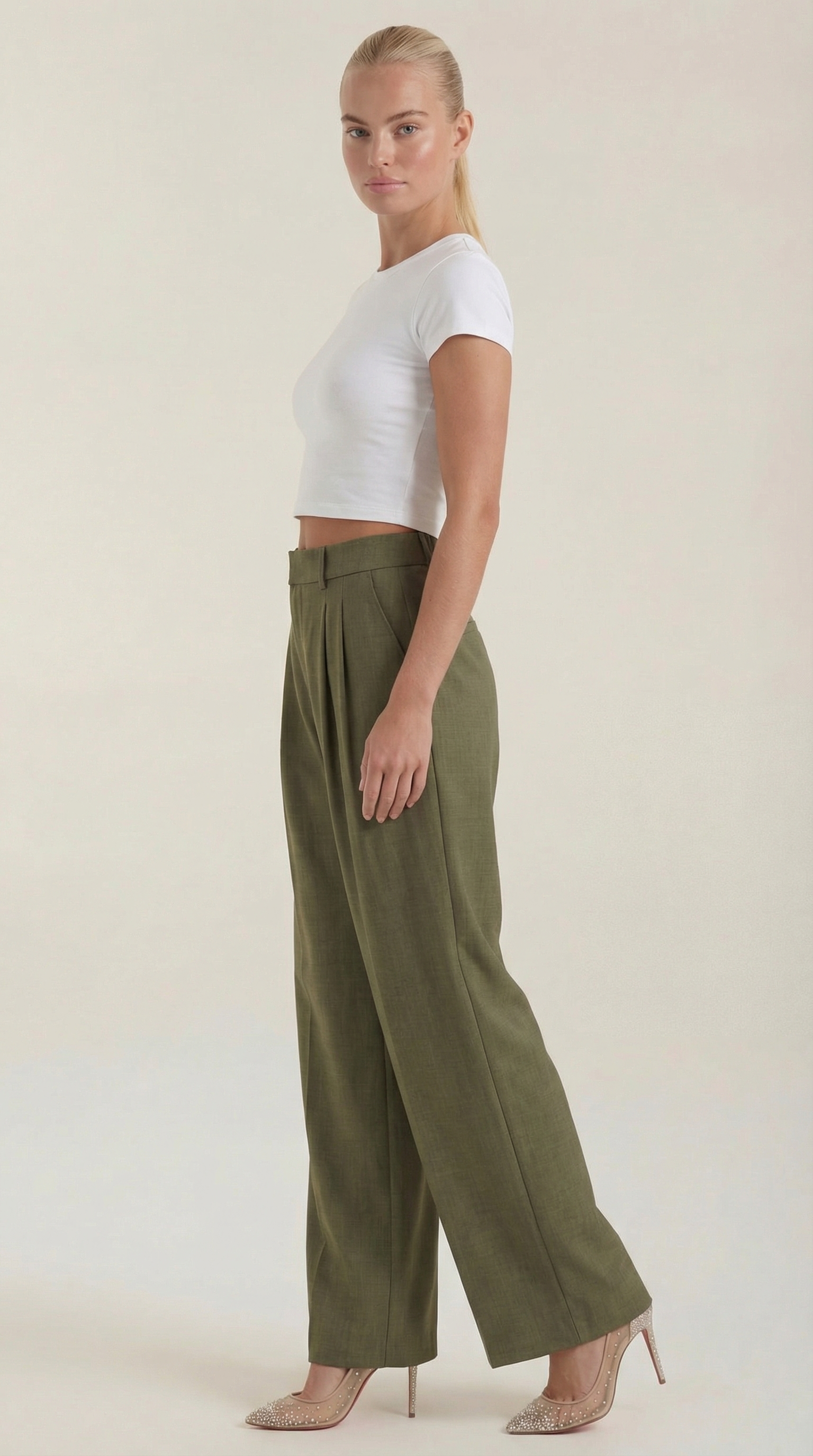 Pantalón Ancho Courtney de Mezcla de Lino