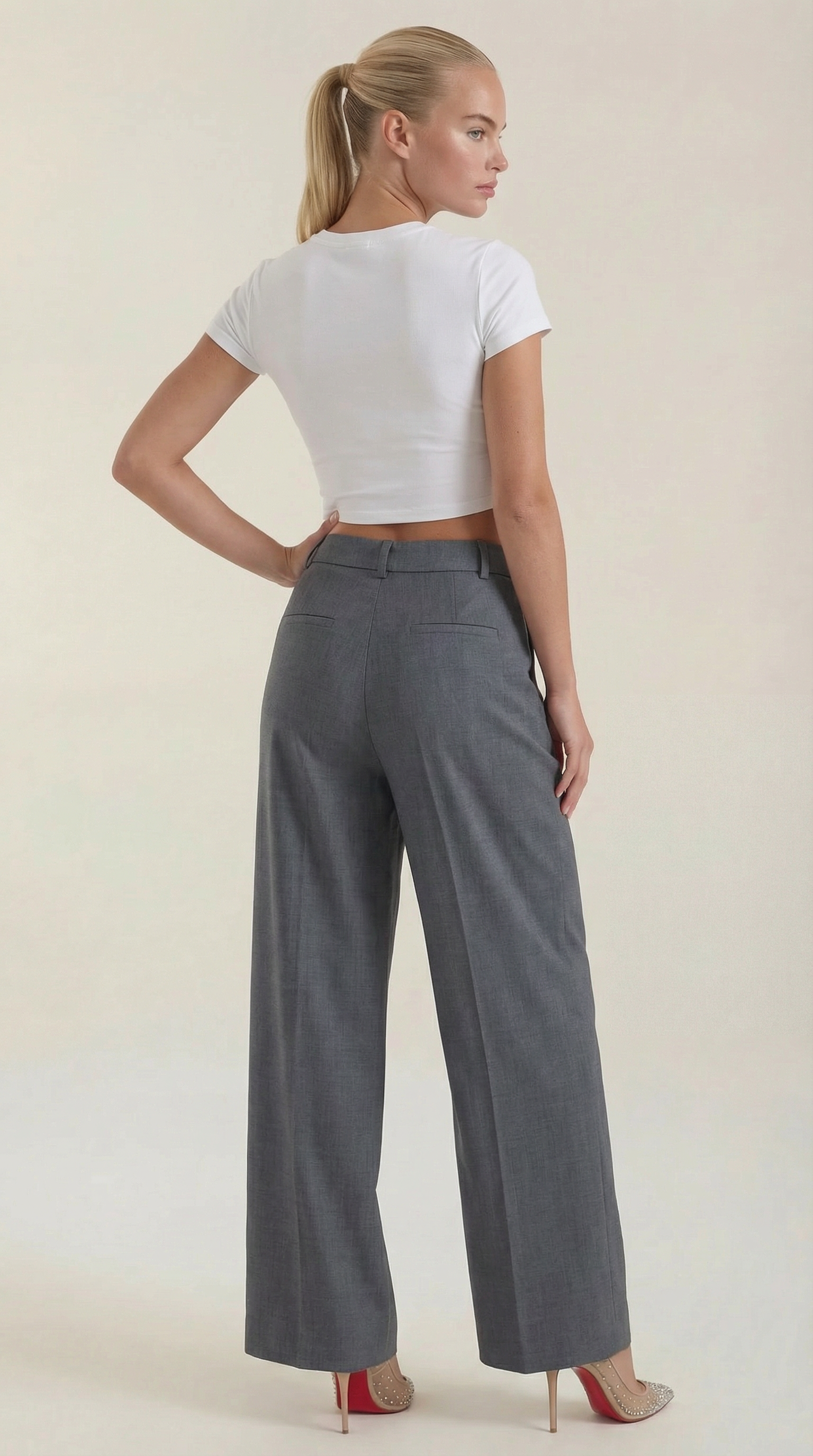 Pantalón Ancho Courtney de Mezcla de Lino