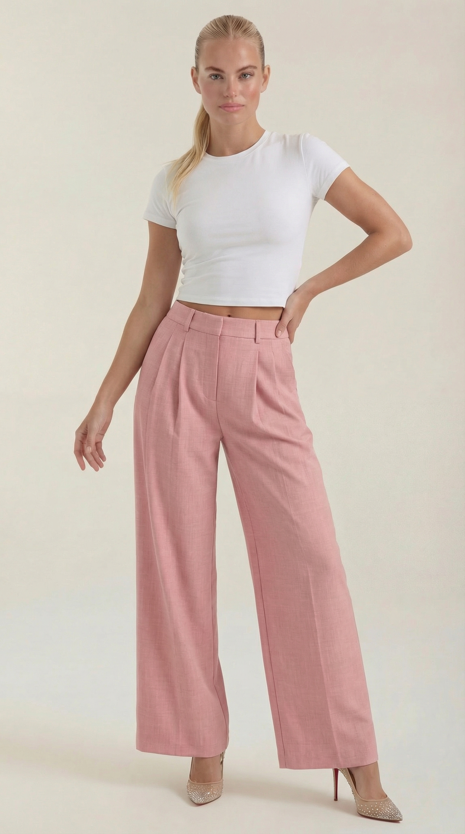 Pantalón Ancho Courtney de Mezcla de Lino
