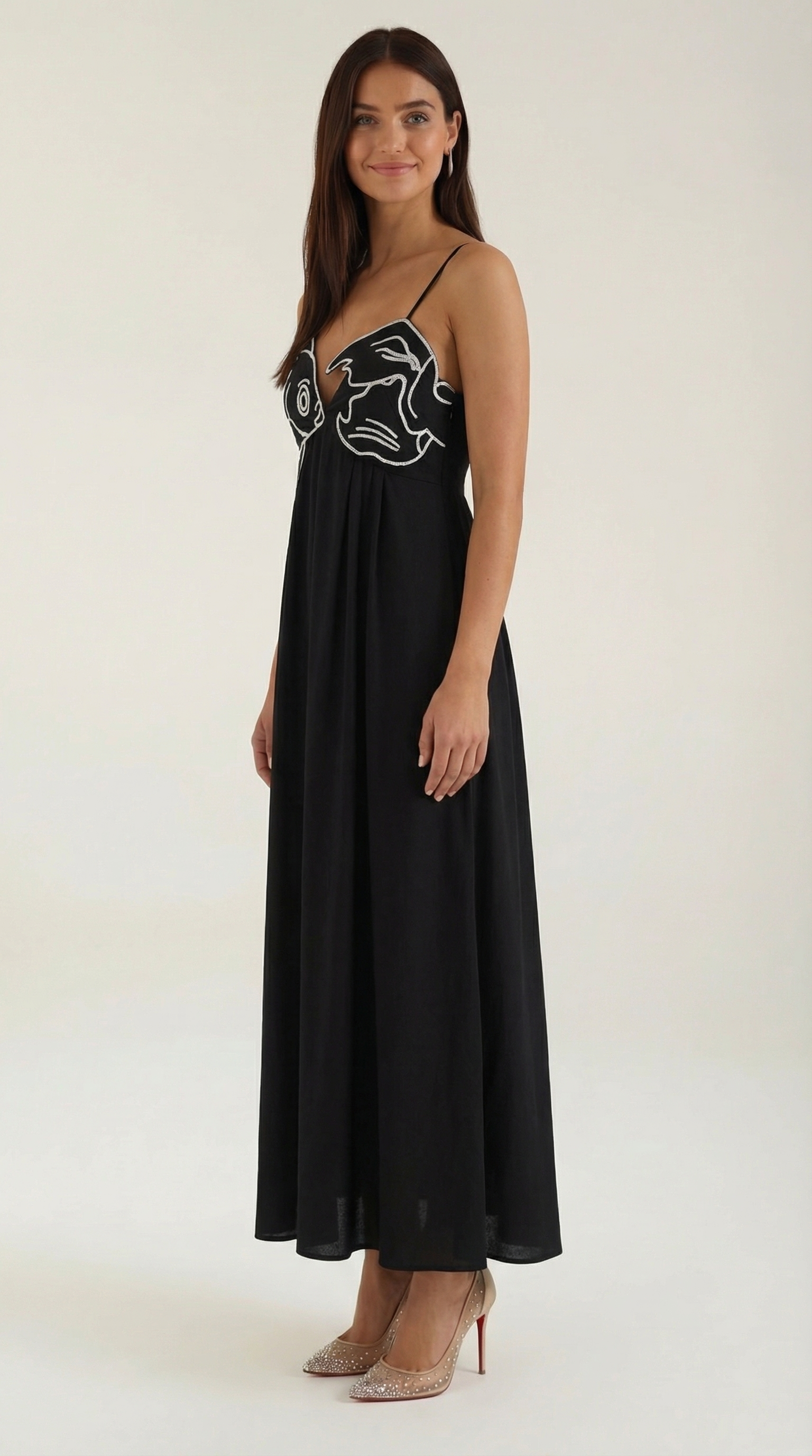 Vestido Maxi Deborah con Motivo de Pez