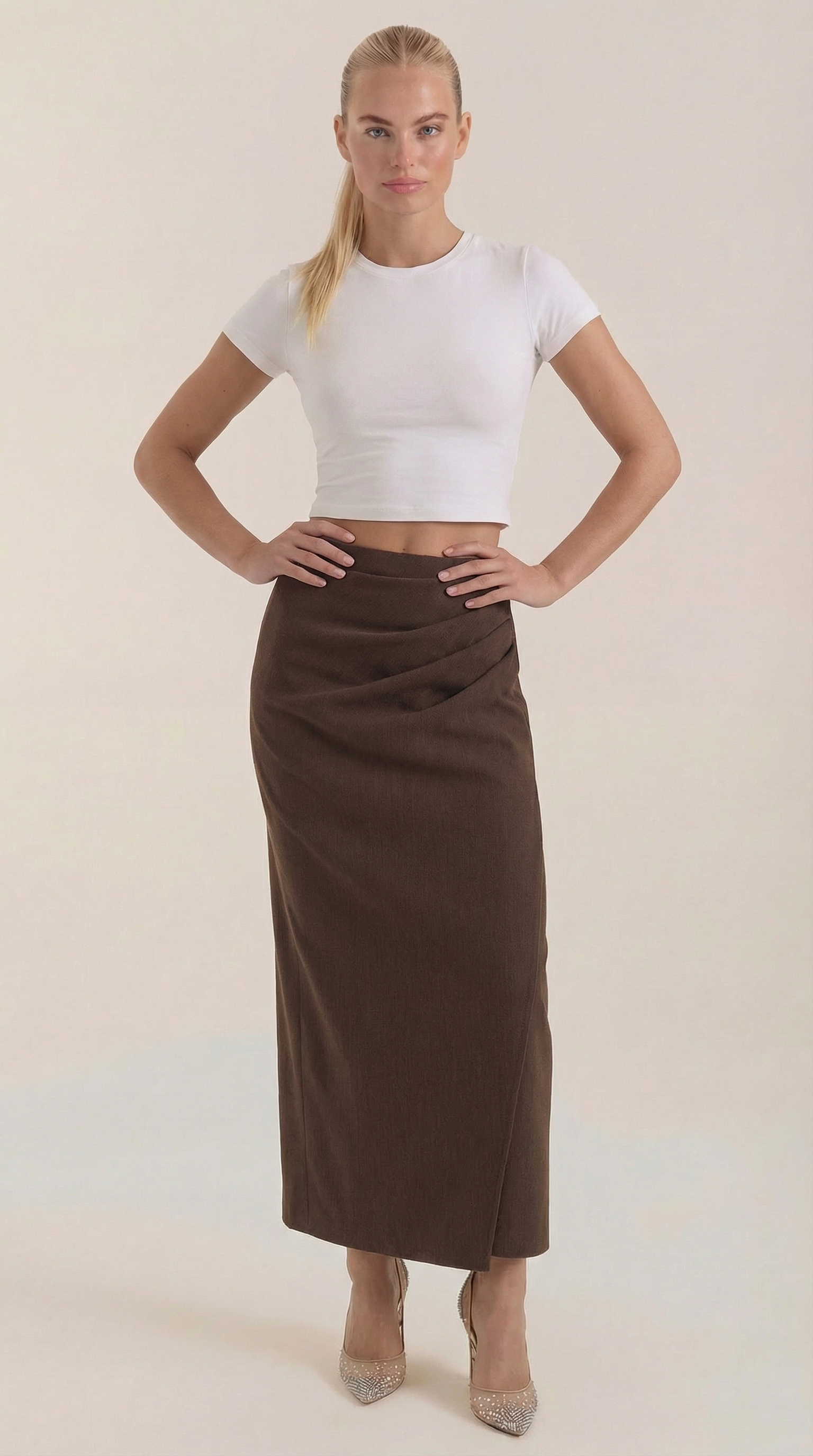 Falda Maxi Elsie de Algodón y Tiro Alto
