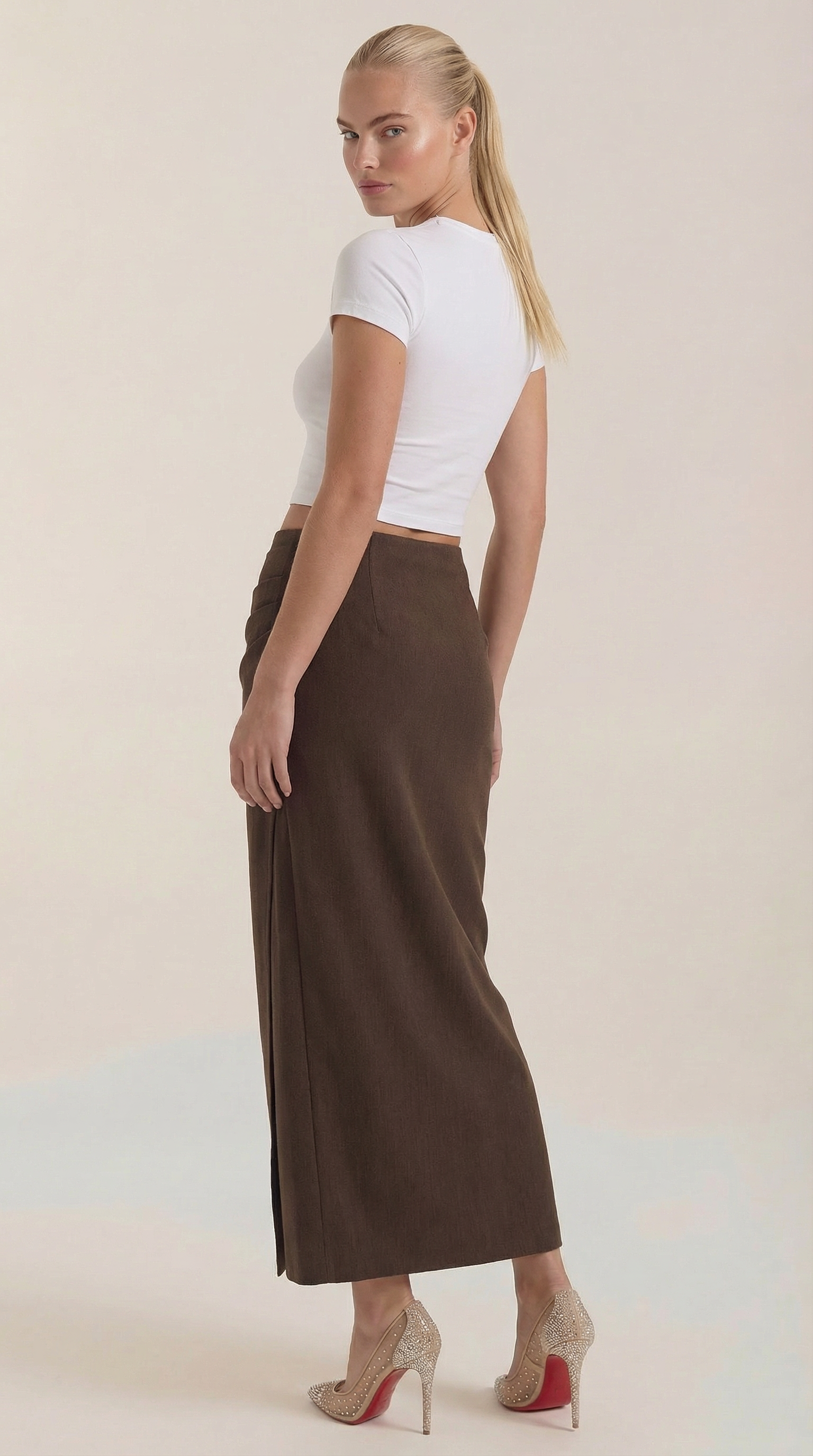 Falda Maxi Elsie de Algodón y Tiro Alto