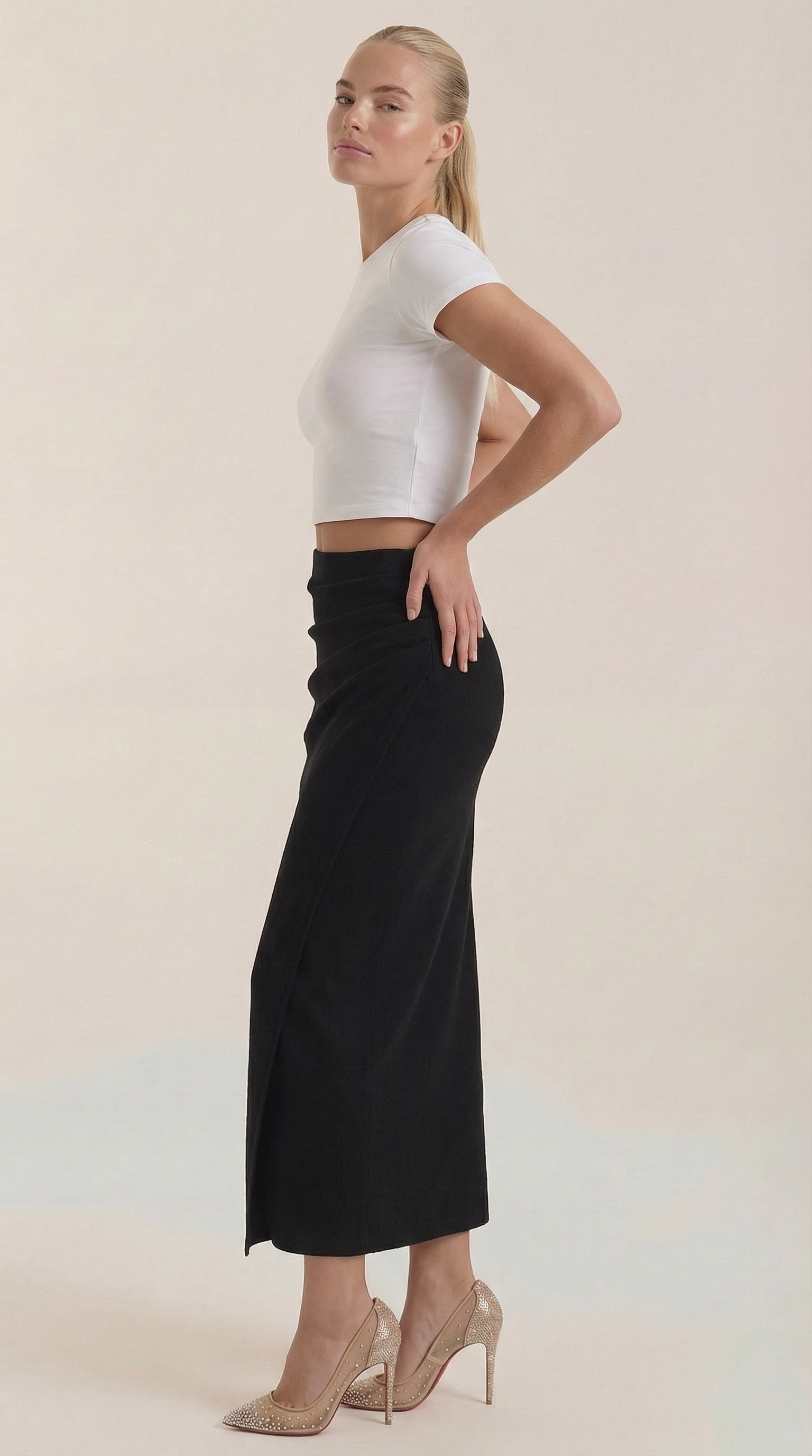 Falda Maxi Elsie de Algodón y Tiro Alto