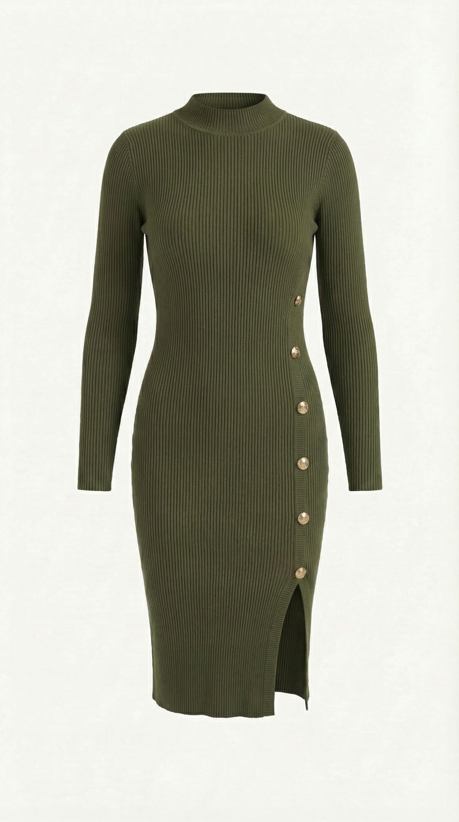 Vestido Midi Erin de Canalé con Botonadura Lateral
