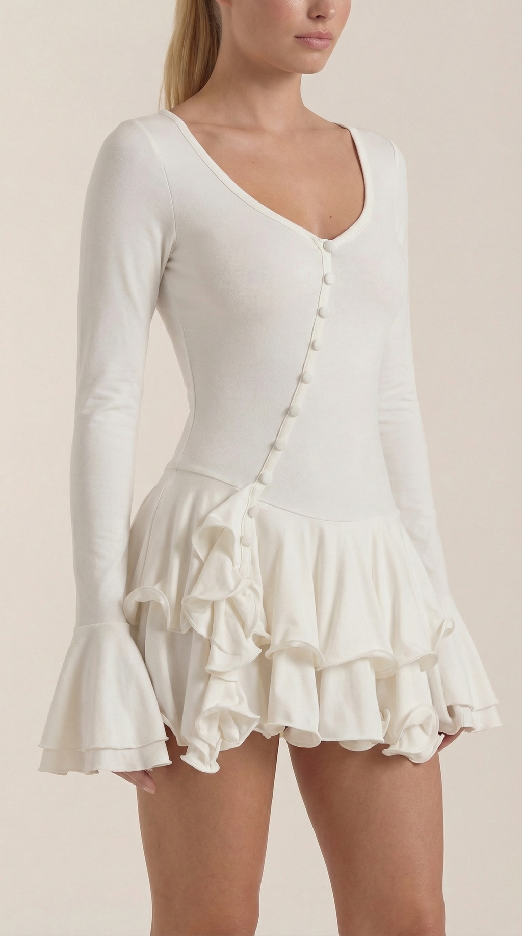 Vestido Mini Estelle con Escote en V Pronunciado