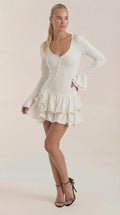 Vestido Mini Estelle con Escote en V Pronunciado
