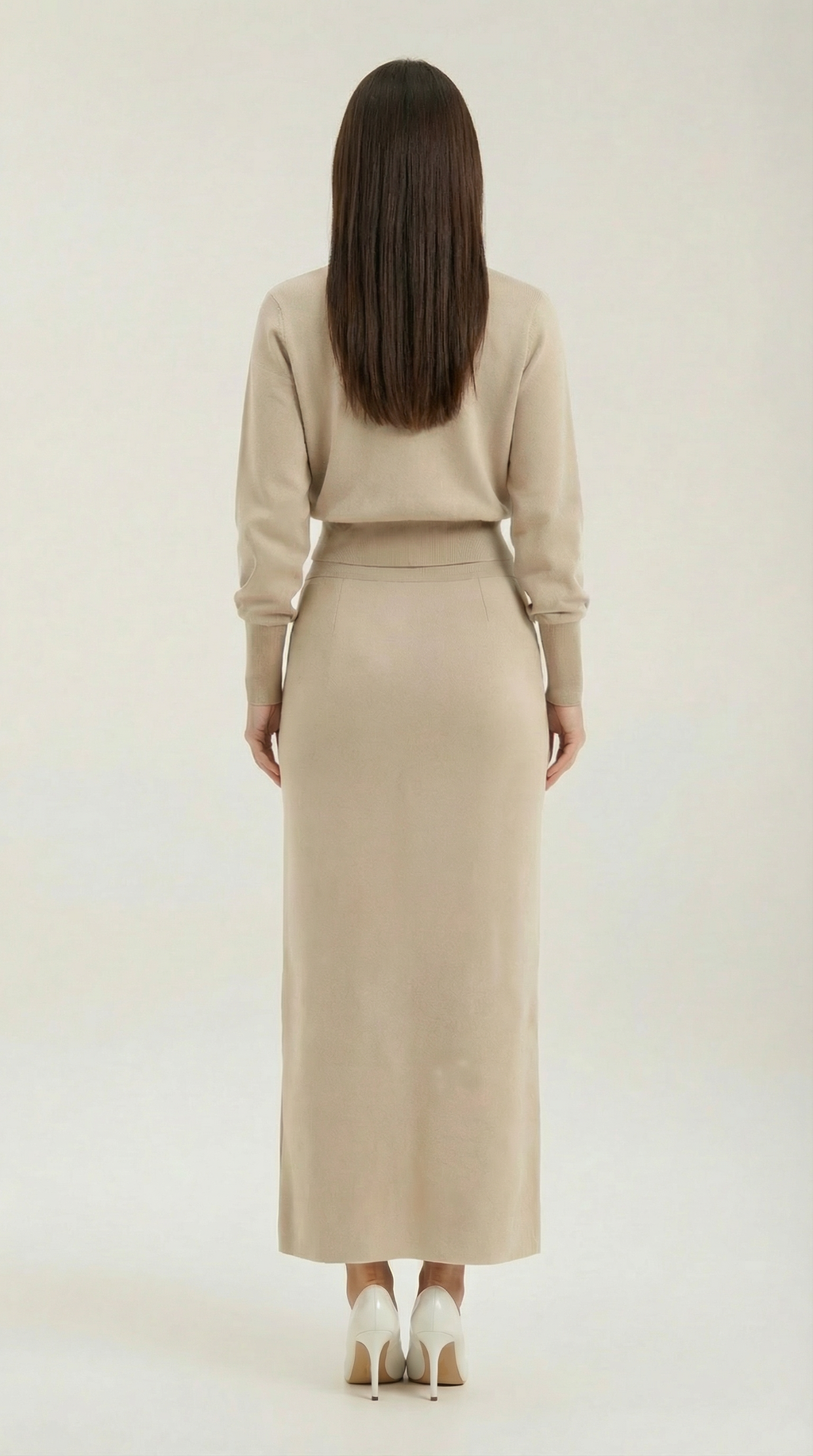 Conjunto Evelyn de Punto con Chaqueta y Falda Maxi