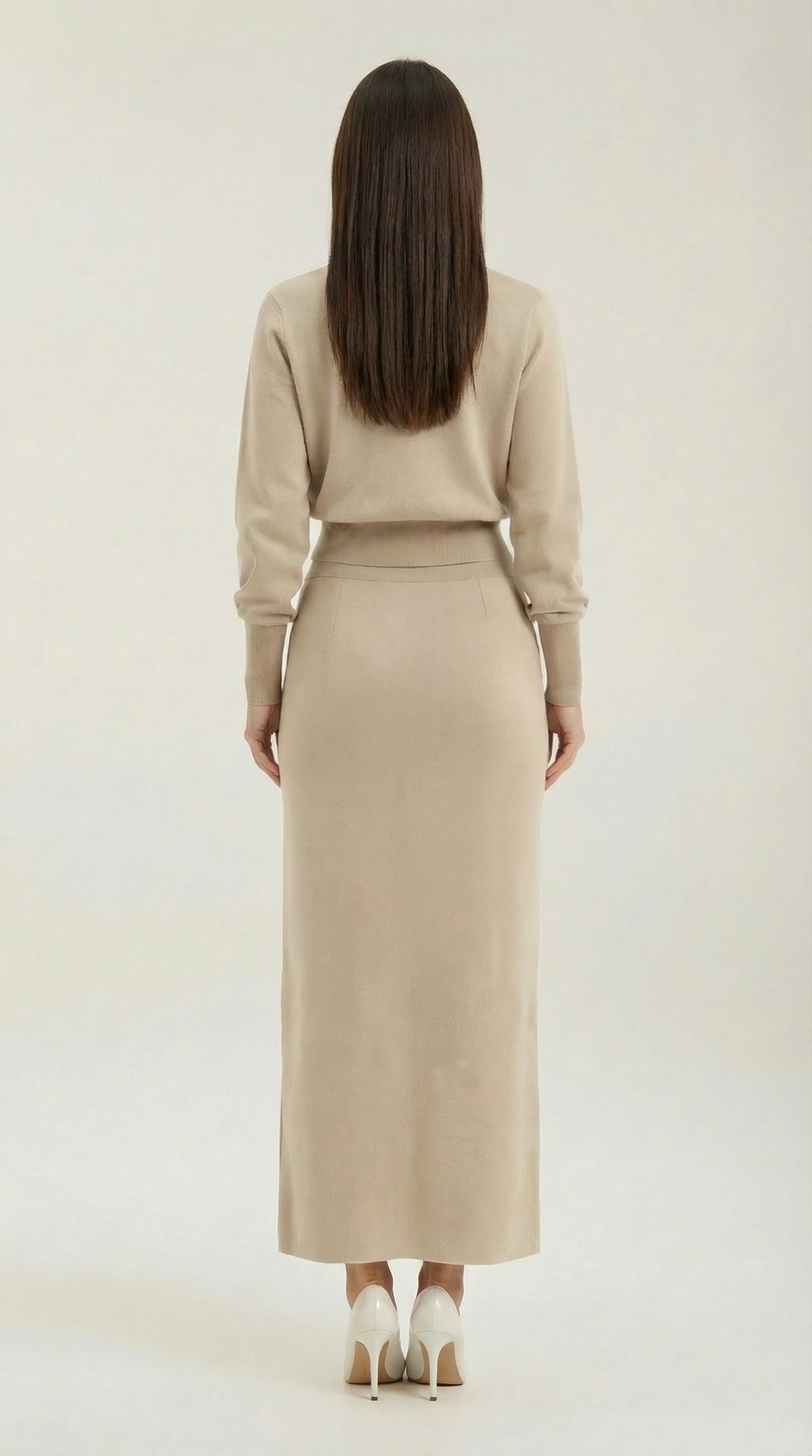 Conjunto Evelyn de Punto con Chaqueta y Falda Maxi