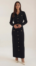 Conjunto Evelyn de Punto con Chaqueta y Falda Maxi
